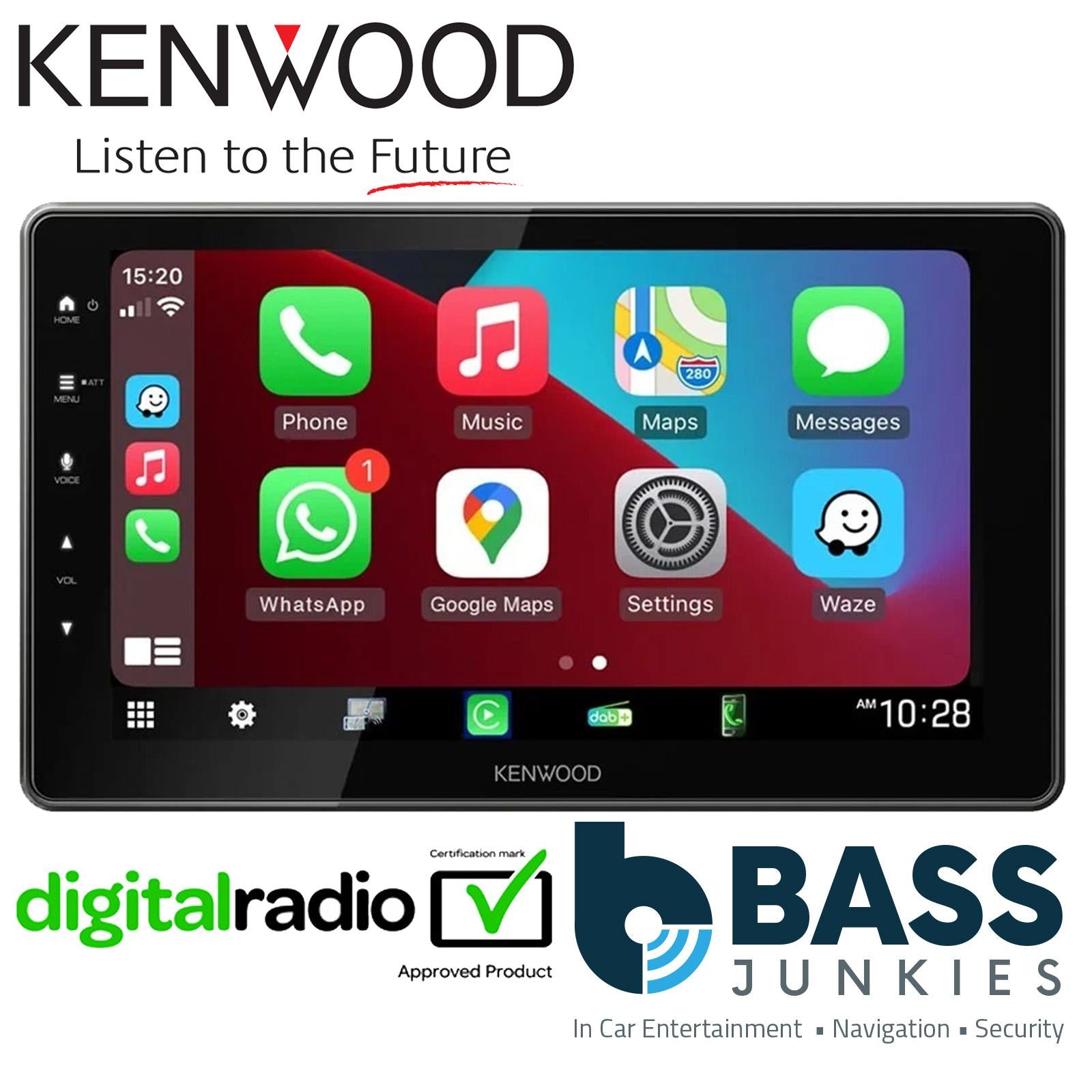 Kenwood DMX-F920DS - 9" Floating HD Wireless CarPlay Android Bluetooth DAB+ Radio Car Stereo Screen