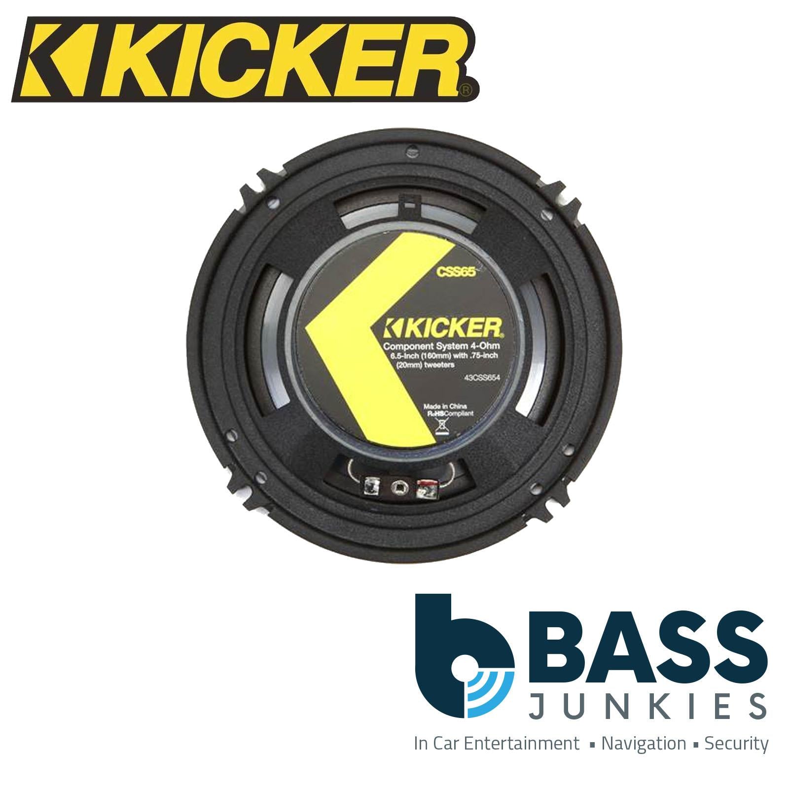 KICKER 43CSS654 6.5 Inch 300 Watts Max Power Car Audio Coaxial Speakers Pair