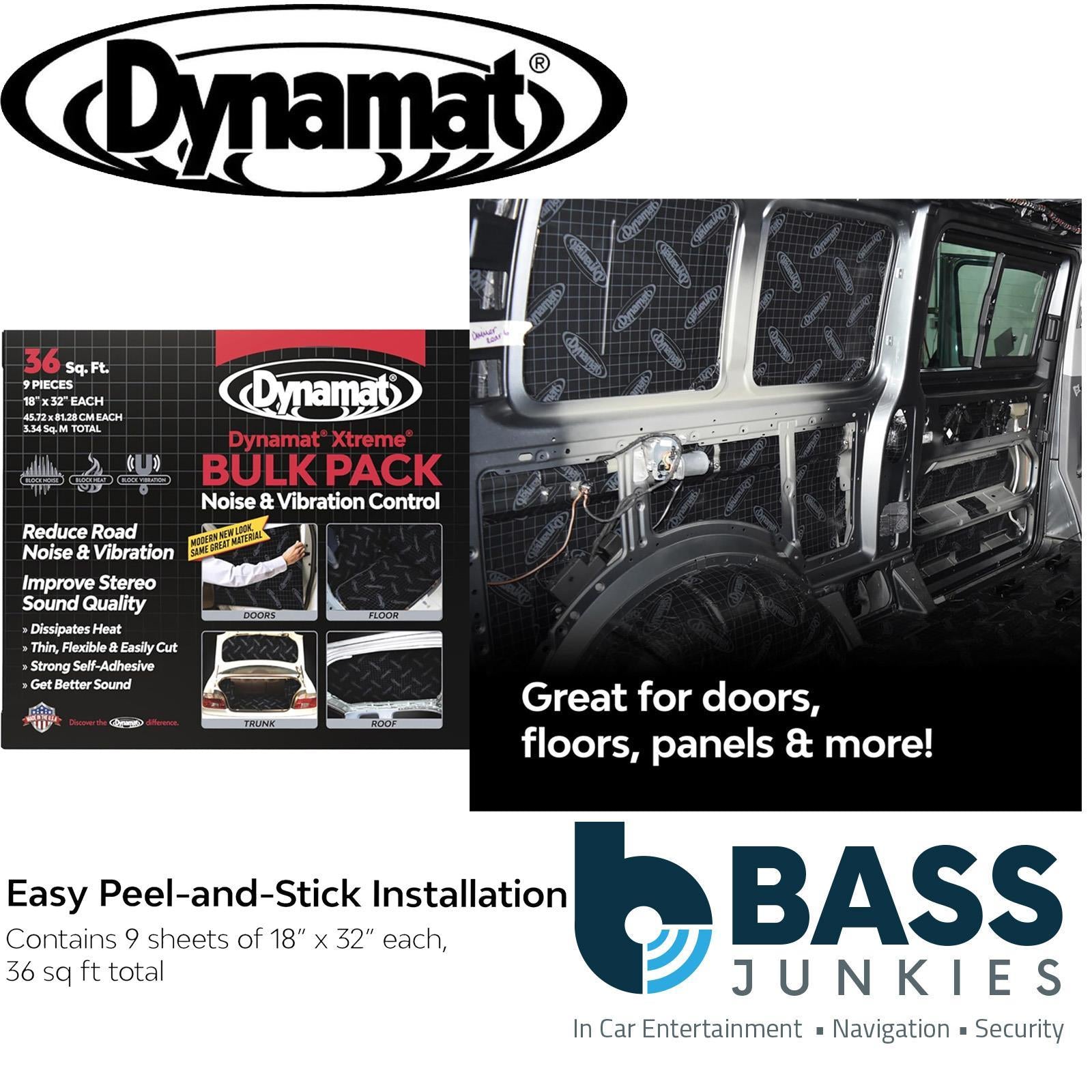 Dynamat 10455 18" x 32" x 0.067" Thick Self-Adhesive Sound Deadener with Xtreme Bulk Pack, (Set of 9) Automobile Vehicle