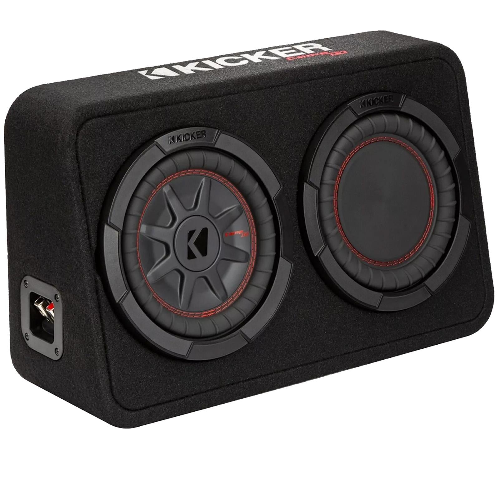 Kicker 48TCWRT82 - 600 Watts CompRT 8" Thin Slim Loaded Car Bass Box Enclosure
