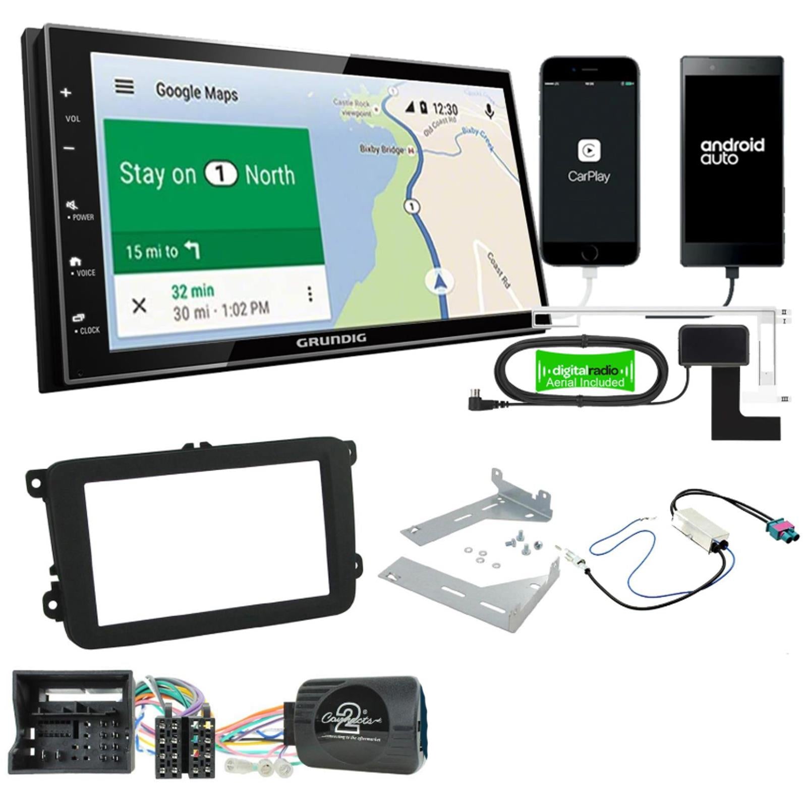 Grundig GX-3800 Double Din + Fitting Kit - to fit VW Beetle 2015-