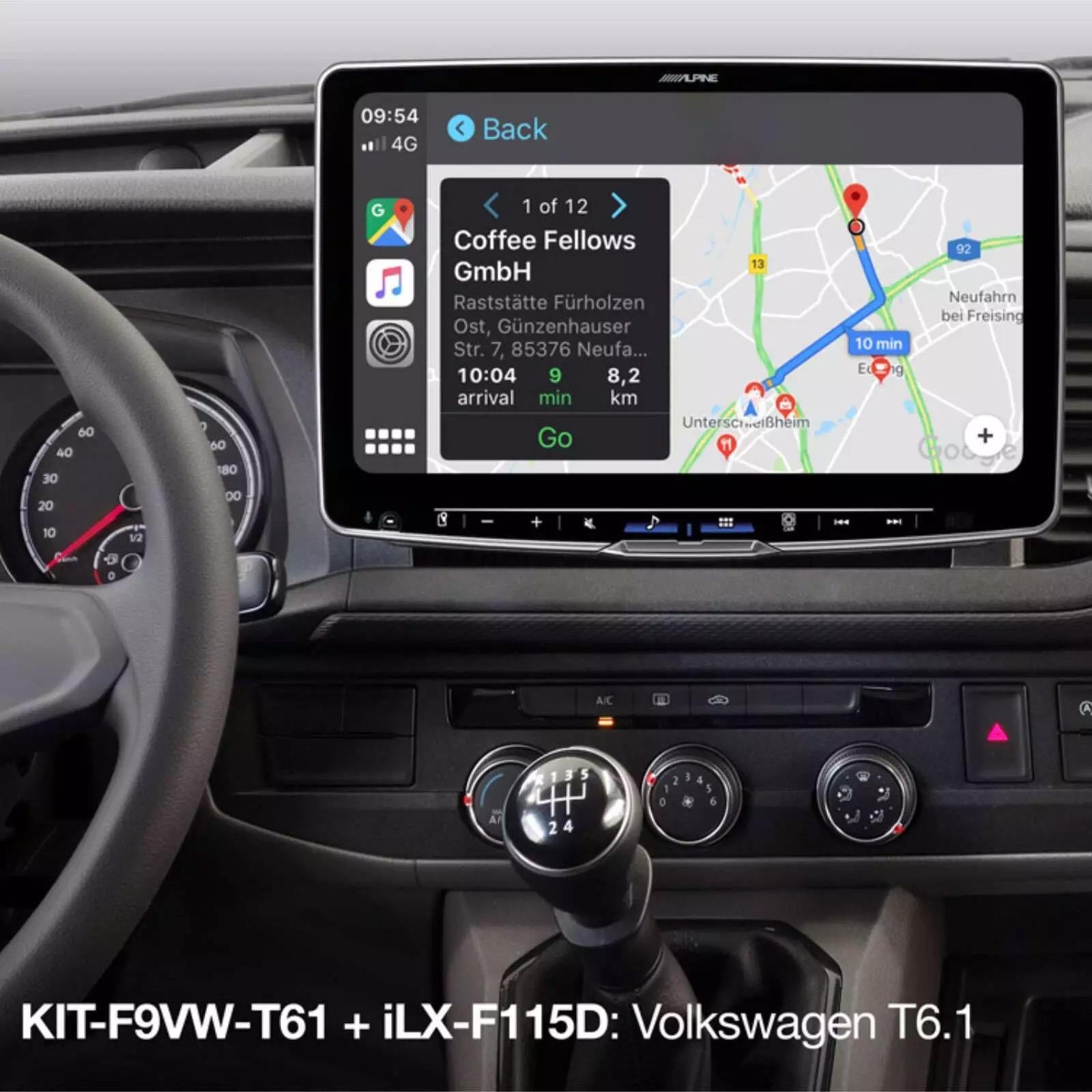 Alpine KIT-F9VW-T61 Halo 9 Halo 11 Fascia Panel & Steering Wheel Interface Fitting Kit For VW T6.1