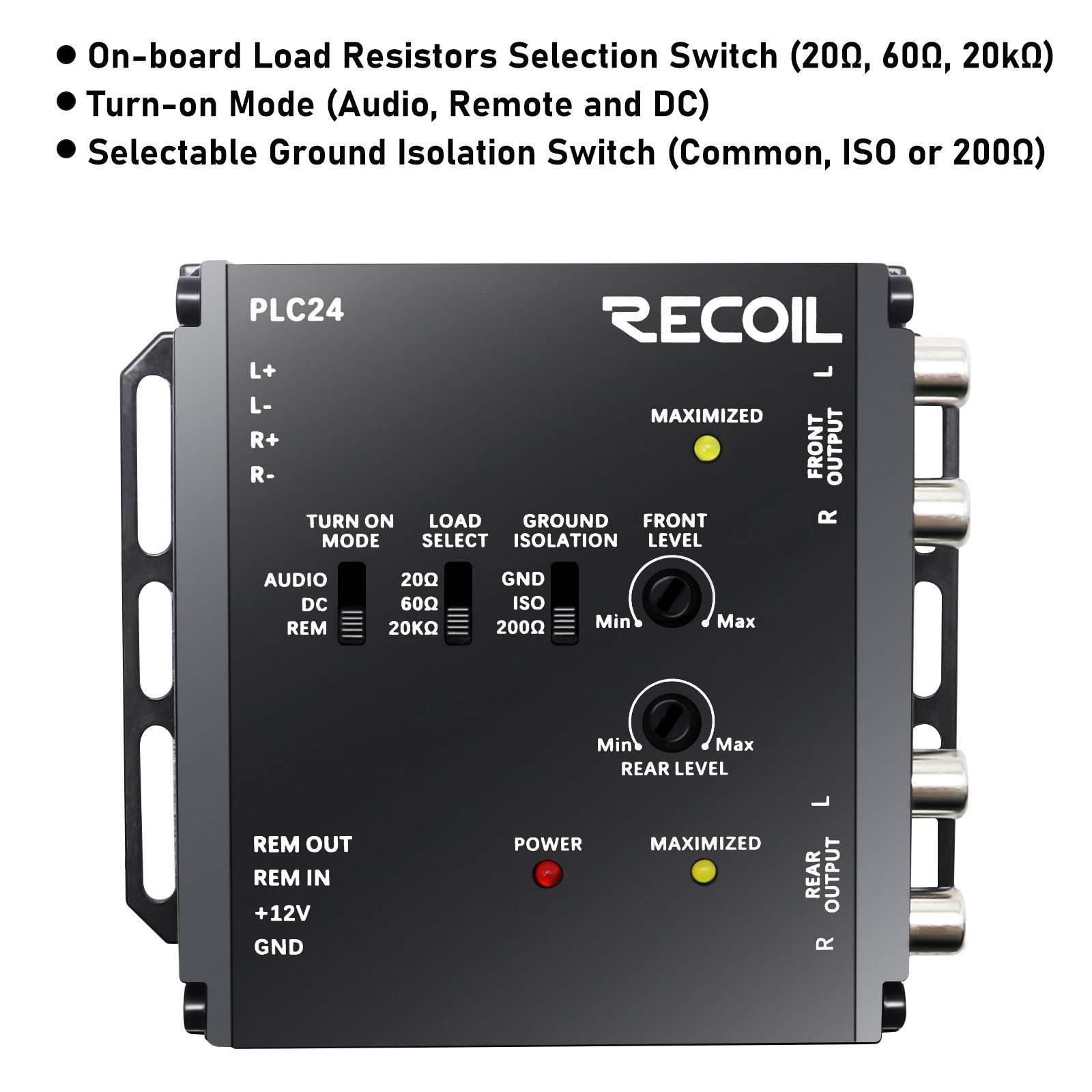 Recoil PLC24 - 2 Channel Input & 4 Channel Output 9.5 Volt Hi-Lo LOC Convertor