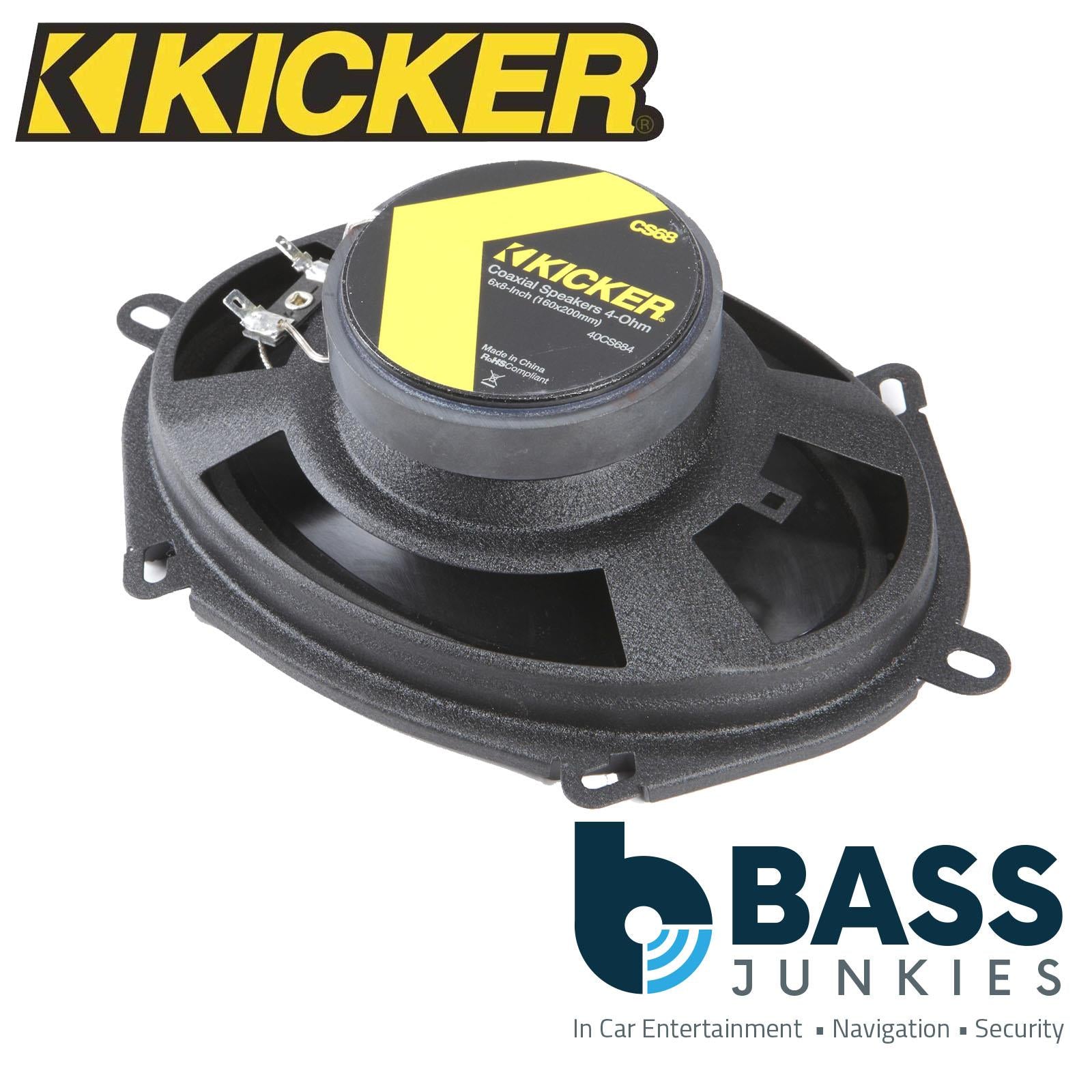 KICKER KA40CS684 6x8 Inch 2-Way 225W Power Max Car Audio Coaxial Speaker Pair