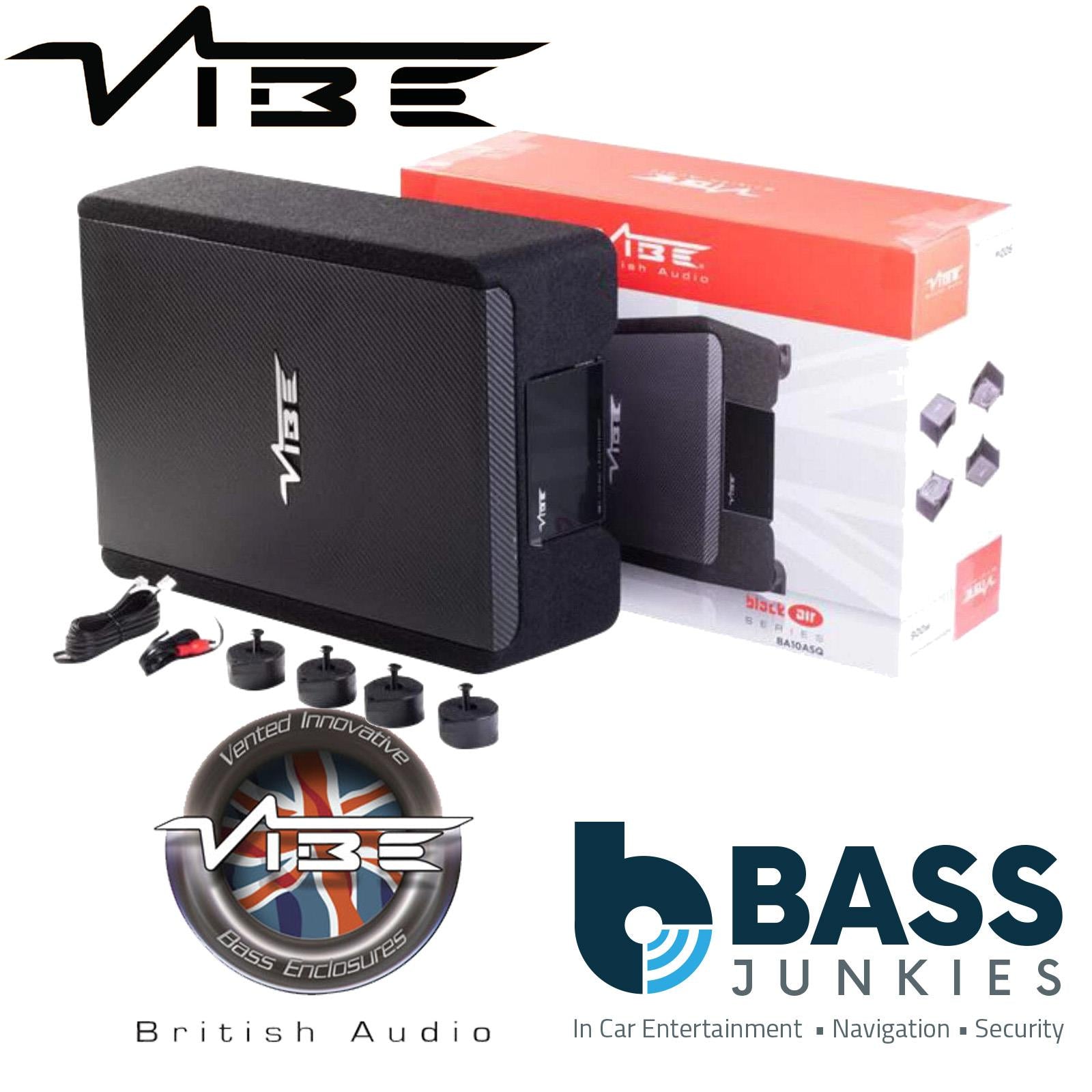 Vibe BA10ASQ-V4 - 900 Watts Black Air 10 inch SQ Active Down Firing Bass Enclosure