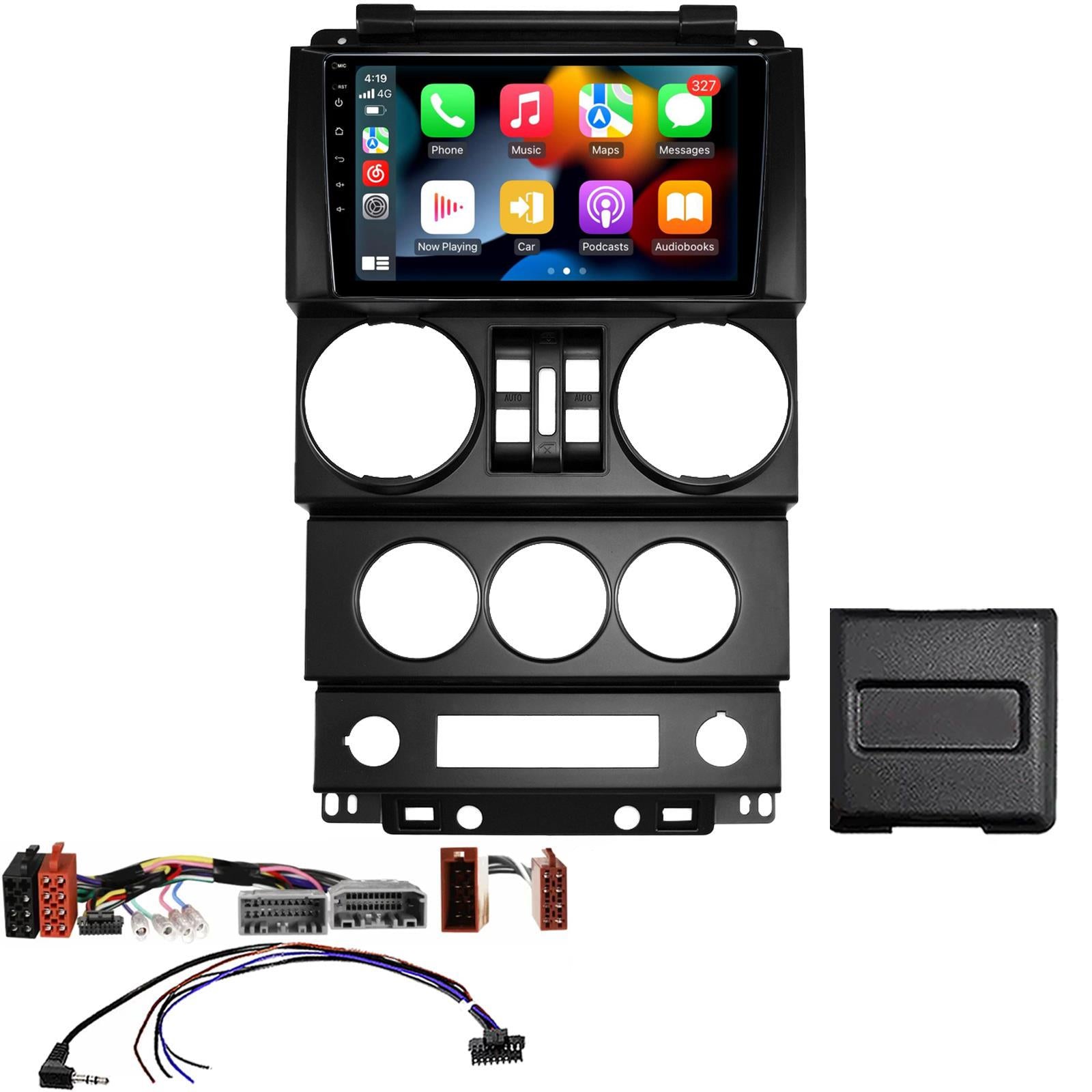 UPGRADED 9" CarPlay Android Car Stereo & Fitting Kit For Jeep Wrangler Rubicon 2008-2010