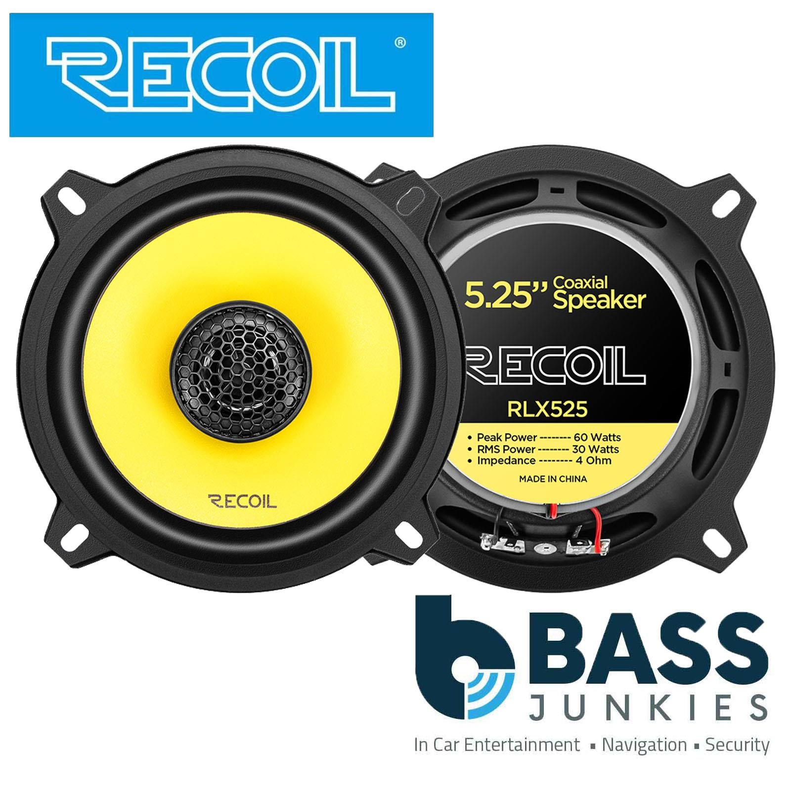 Recoil RLX525 - 120 Watts 5.25"inch 13cm 2-Way Coaxial Car Door Speakers Pair