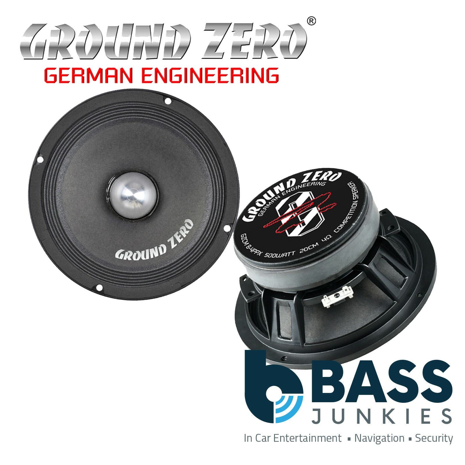 Ground Zero GZCM 8-4PPX - 8" Inch 20 cm 500 Watts Midrange Car Speaker - Single