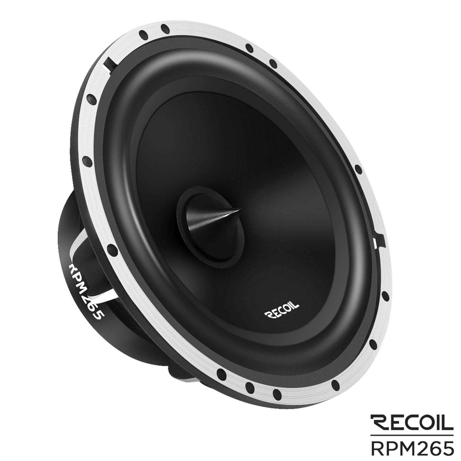 Recoil RPM265 - 6.5" 2 Way 240 Watts Component Car Door Speakers & Tweeters