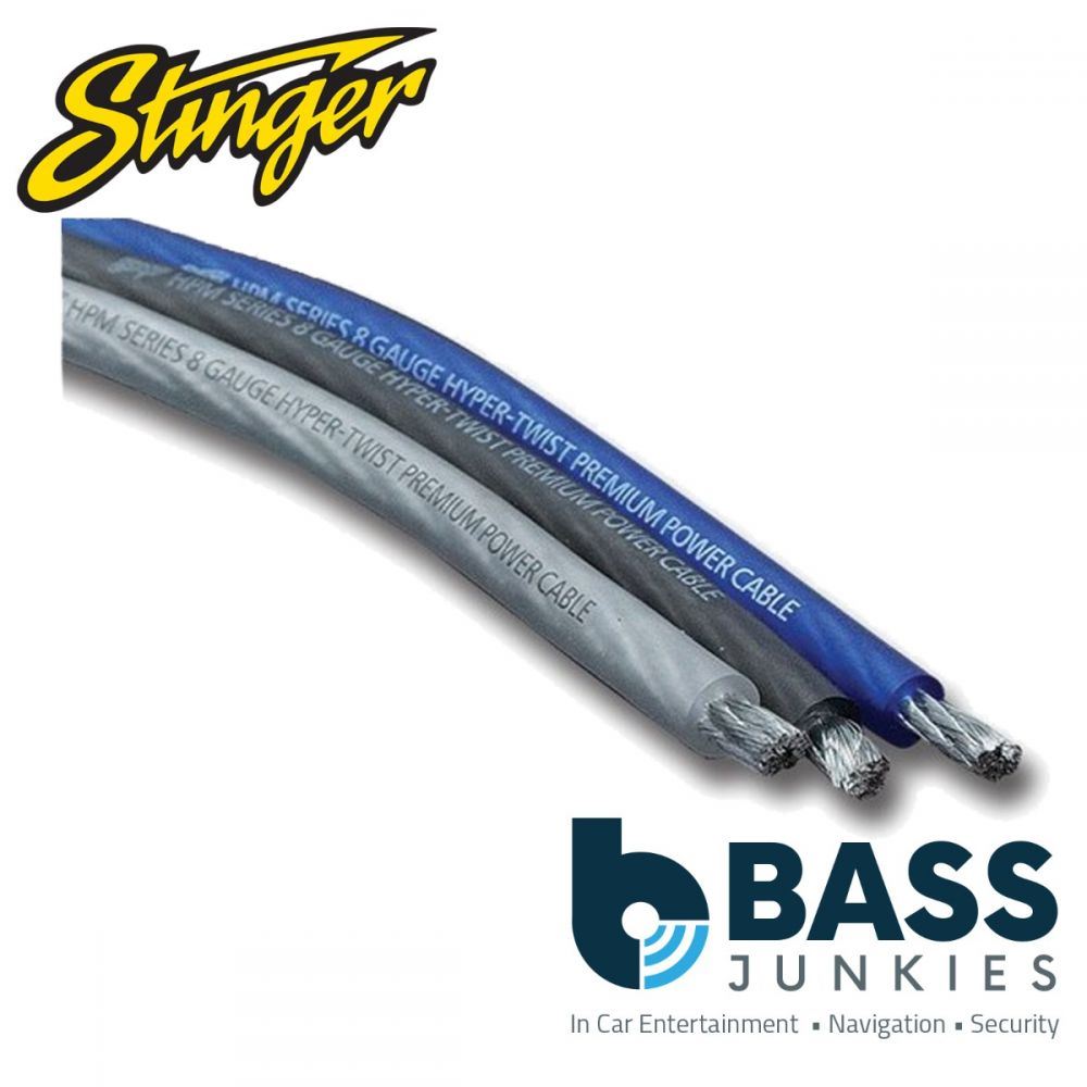 Stinger SHW18B - 8 AWG Blue TRU-SPEC Copper Hyper Twist Ultra Flexible 1 Metre Car Amplifier Power Cable