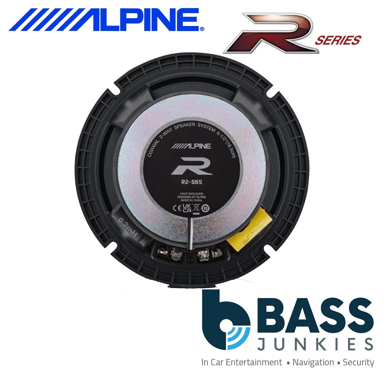 Alpine R2-S65 - 16.5cm 6.5" 2-Way 600 Watts Coaxial Van Door Shelf Car Speakers