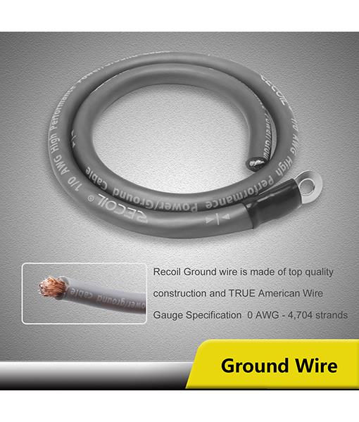Recoil PCK0 - 0 AWG 3000 Watts OFC Pure Copper Complete Amplifier Wiring Kit
