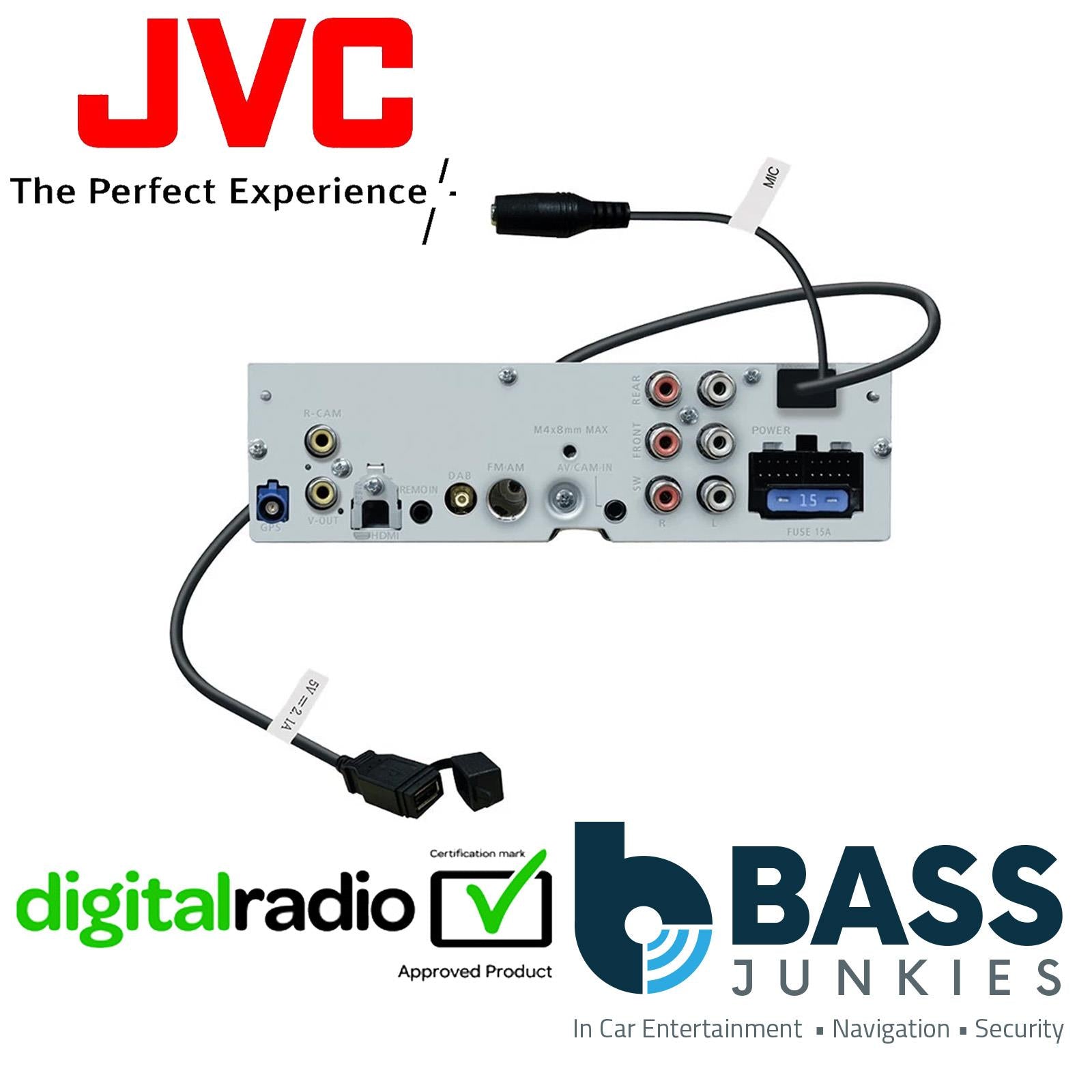 JVC KW-Z900DBW - 9" Floating HD Wireless CarPlay Android BT DAB+ Radio Car Stereo Screen