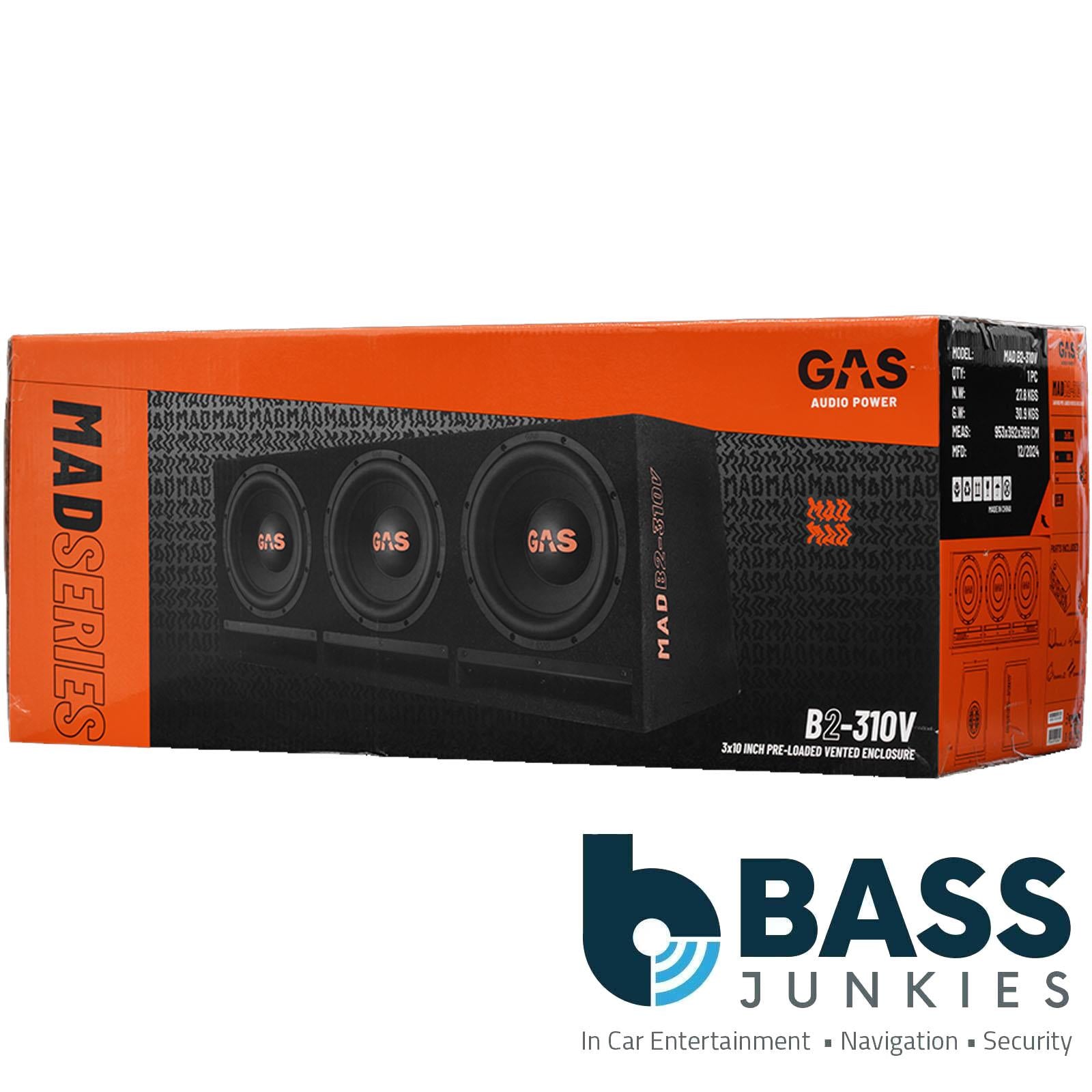 Gas MAD B2-310V - 1800 Watts 10 Inch 25cm Triple Vented Enclosure Car Subwoofer