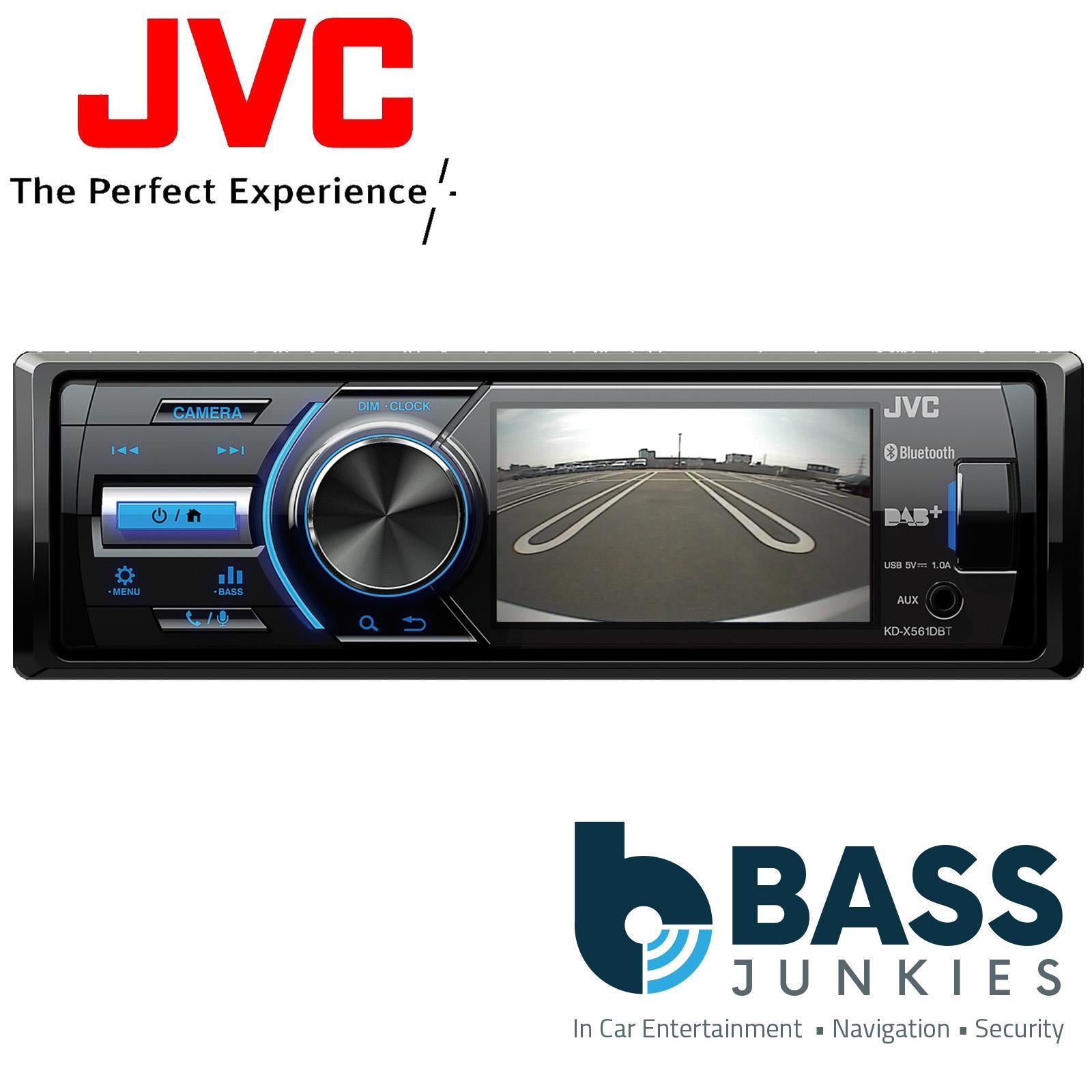 JVC KD-X561DBT 3" Screen Bluetooth DAB Reversing Camera Input USB AUX Car Stereo