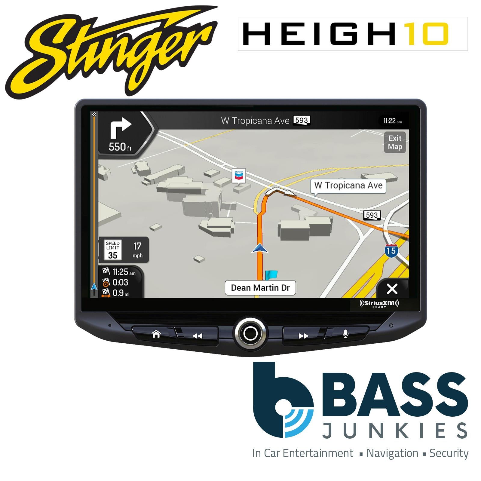 Stinger HEIGH10 10" Floating Touchscreen Bluetooth DAB CarPlay Android Car Stereo