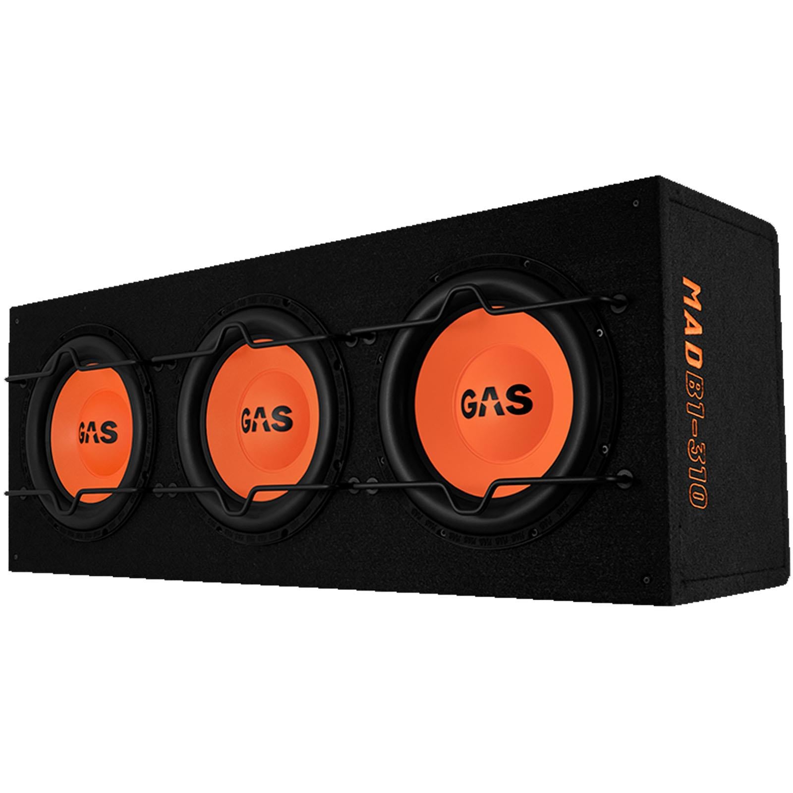 Gas MAD B1-310 - 1000 Watts 10 Inch 25cm Triple Vented Enclosure Car Subwoofer