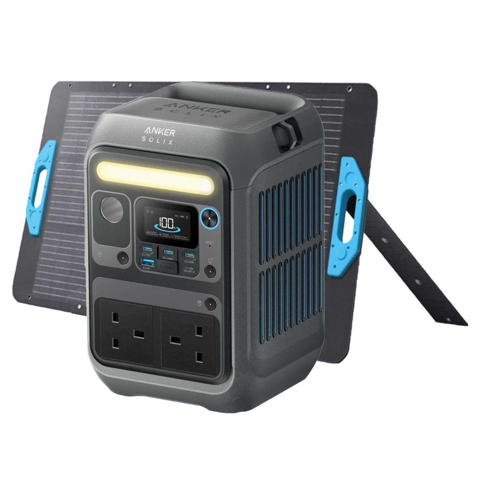 Anker SOLIX C300X AC + PS100 - Portable Power Station & 100W Solar Panel