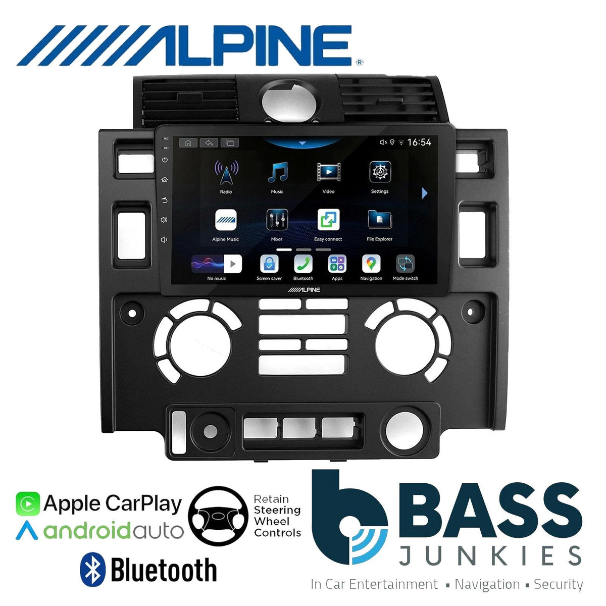 Alpine 9" CarPlay Android Car Stereo Kit For LandRover Defender 90 2010 Onwards