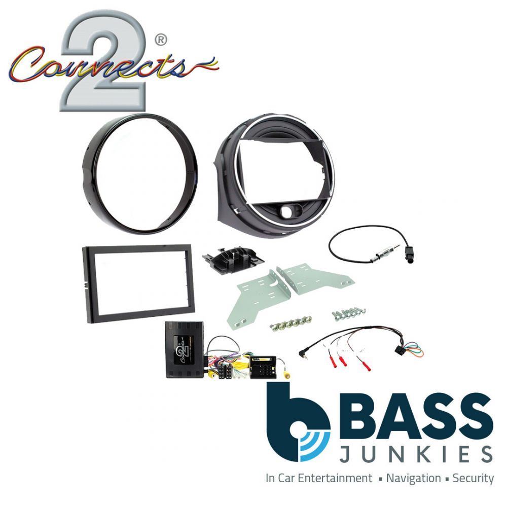 Connects 2 CTKBM28 - BMW Mini F55/556 Models 2014 Onwards Double Din Facia & Steering wheel Interface Fitting Installation Kit