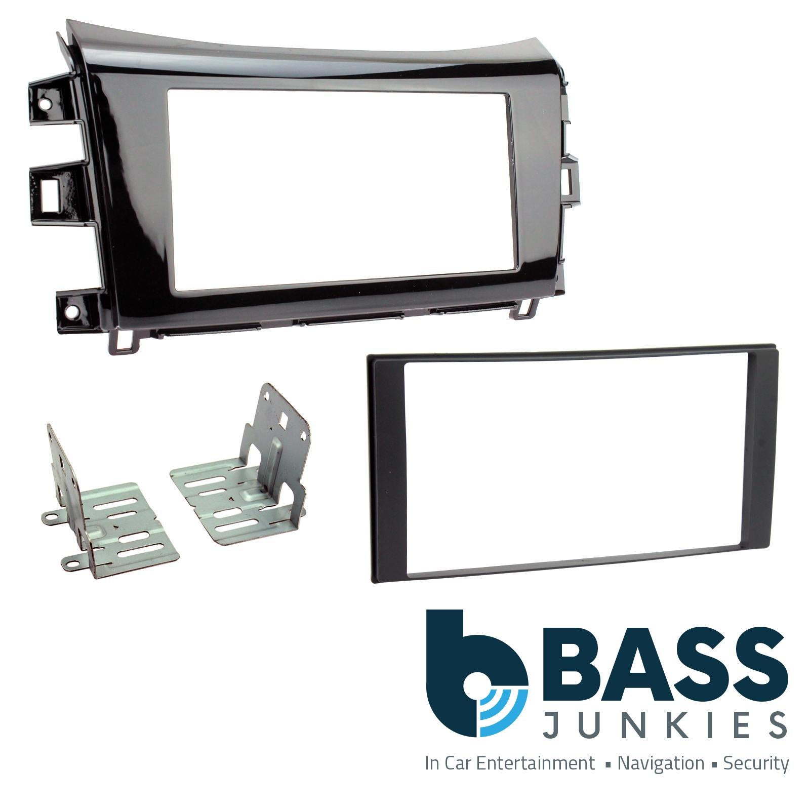 Connects2 CTKNS20 - Nissan Navara 2016 - 2019 (Model D23) Gloss Black Double Din Fascia Panel & Steering Wheel Interface with 360 Camera Retention Kit