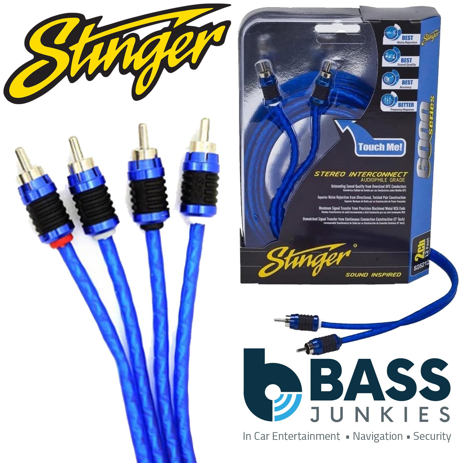Stinger SI6220 6000 Series 6.10 Metre 20Ft Shielded Directional Twisted RCA Phono Car Stereo Cable