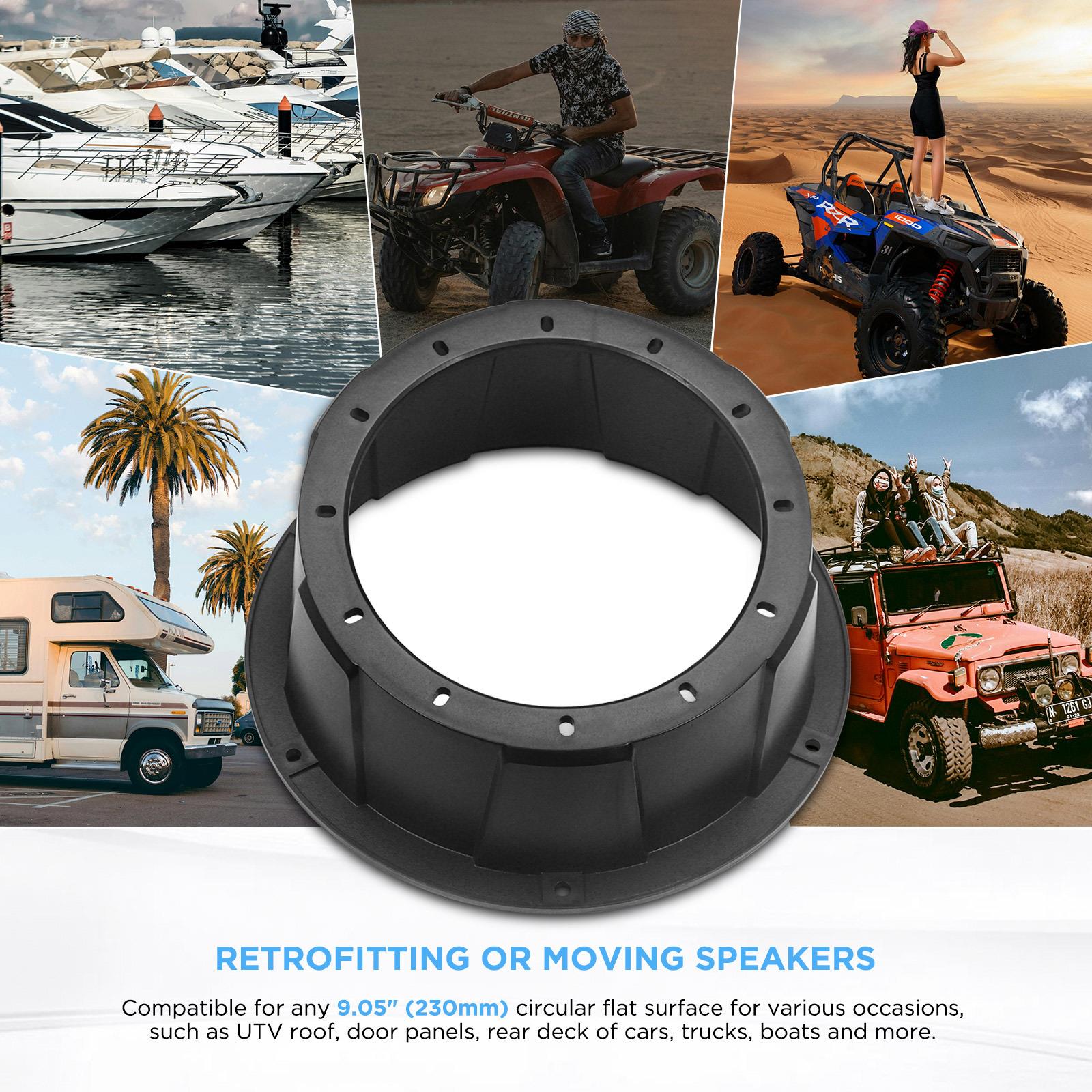 Recoil USP65-B - 6.5" 17cm Black Surface Mount Van Truck Boat Car Speaker Pods