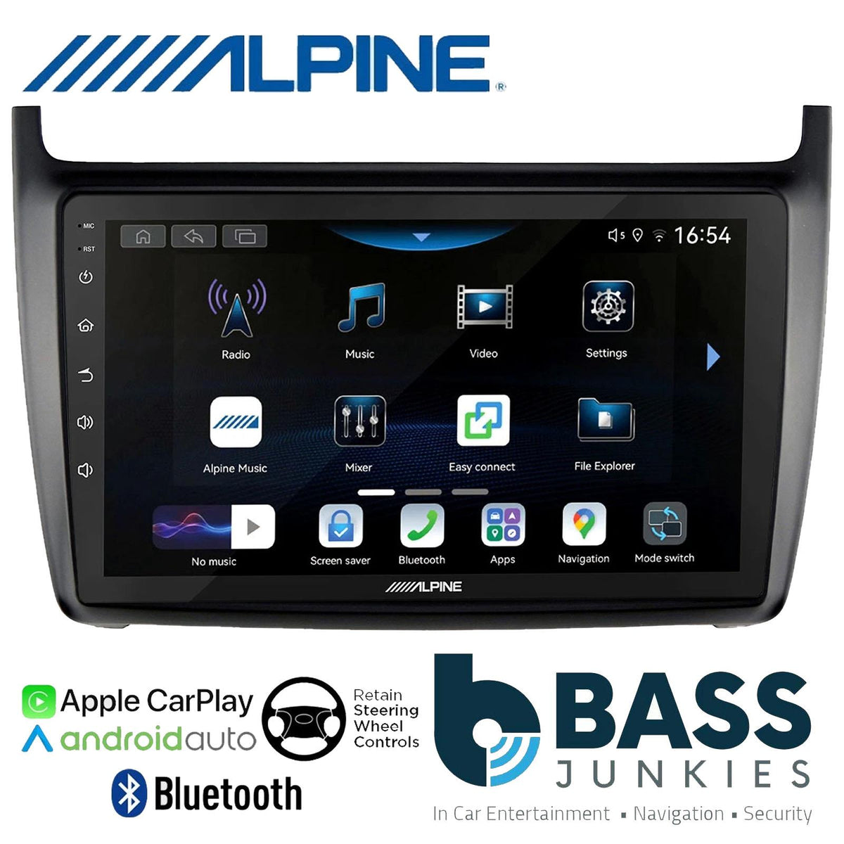 Alpine 9" CarPlay Android Car Stereo Kit For Volkswagen Polo Black 2014 Onwards