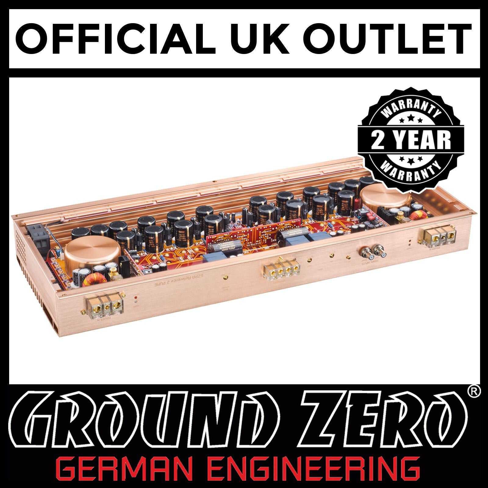 Ground Zero GZPA Reference 2PURE - Class A/B 2700 Watts 2-Channel 1-Ohm Pure Sound Quality Car Amp Amplifier