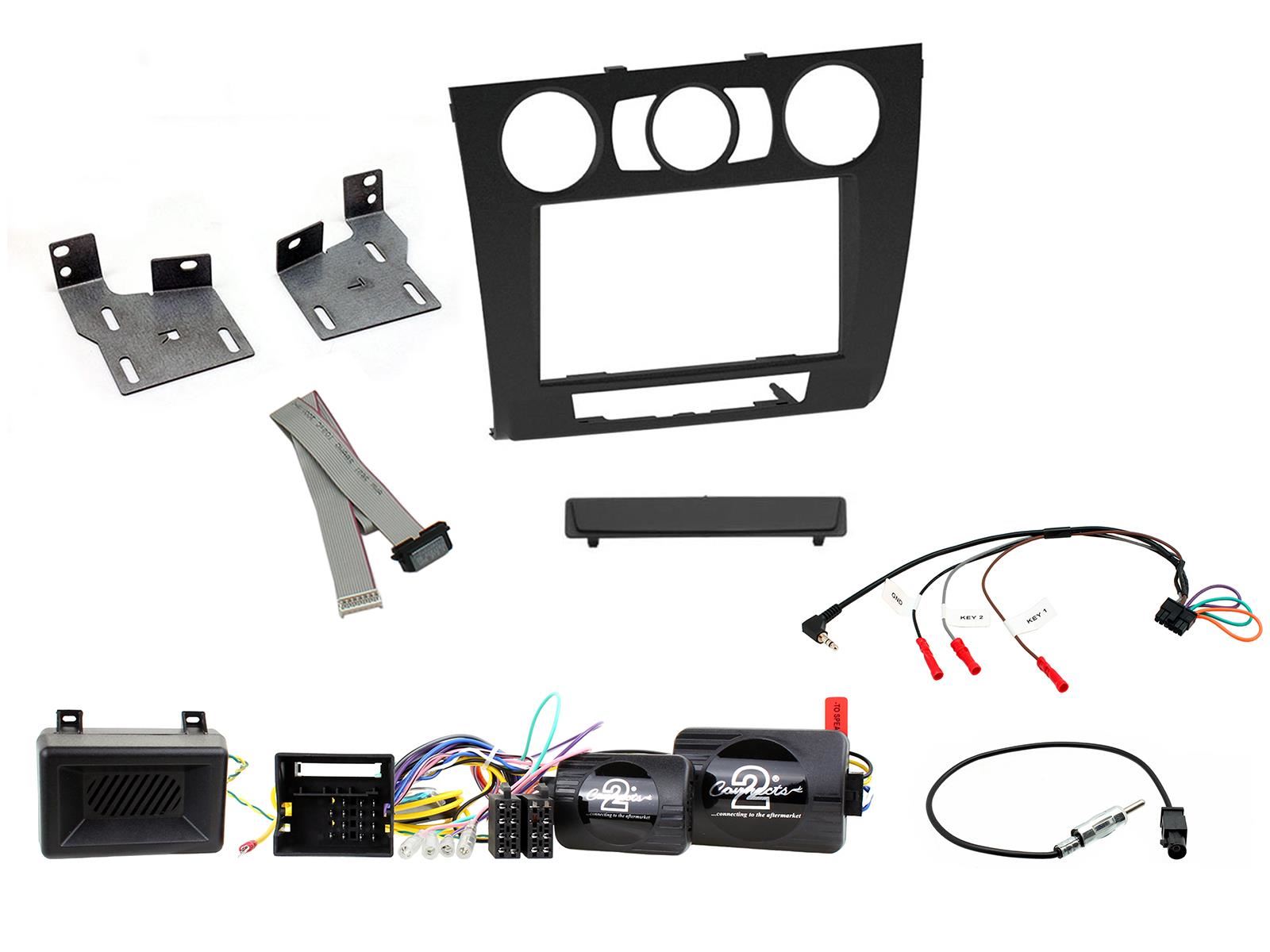 Connects 2 CTKBM09 - BMW 1 Series E81/E82/E87/E88 2007 - 2013 Single Din Facia & Steering wheel Interface Fitting Installation Kit (MANUAL A/C)