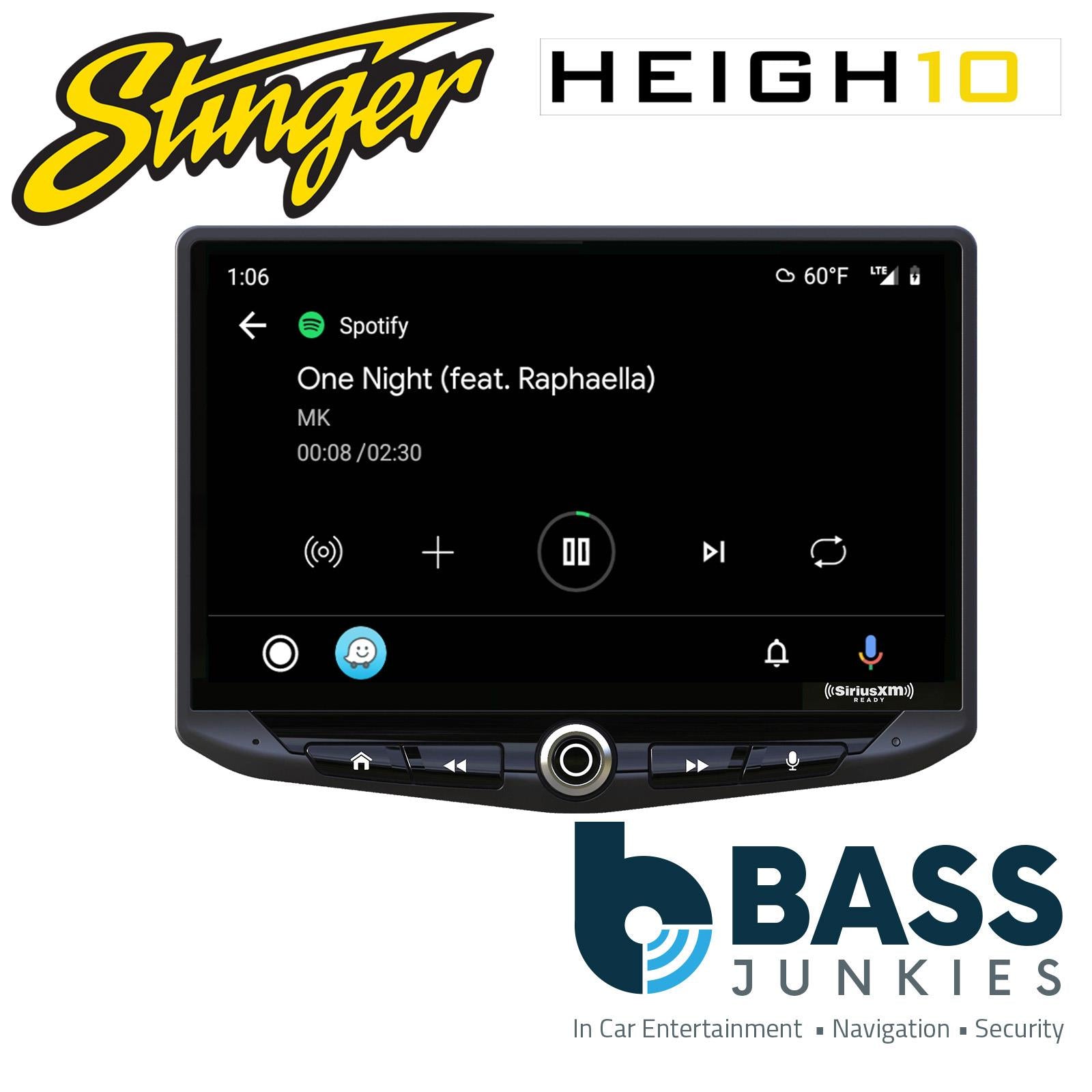 Stinger HEIGH10 10" Floating Touchscreen Bluetooth DAB CarPlay Android Car Stereo