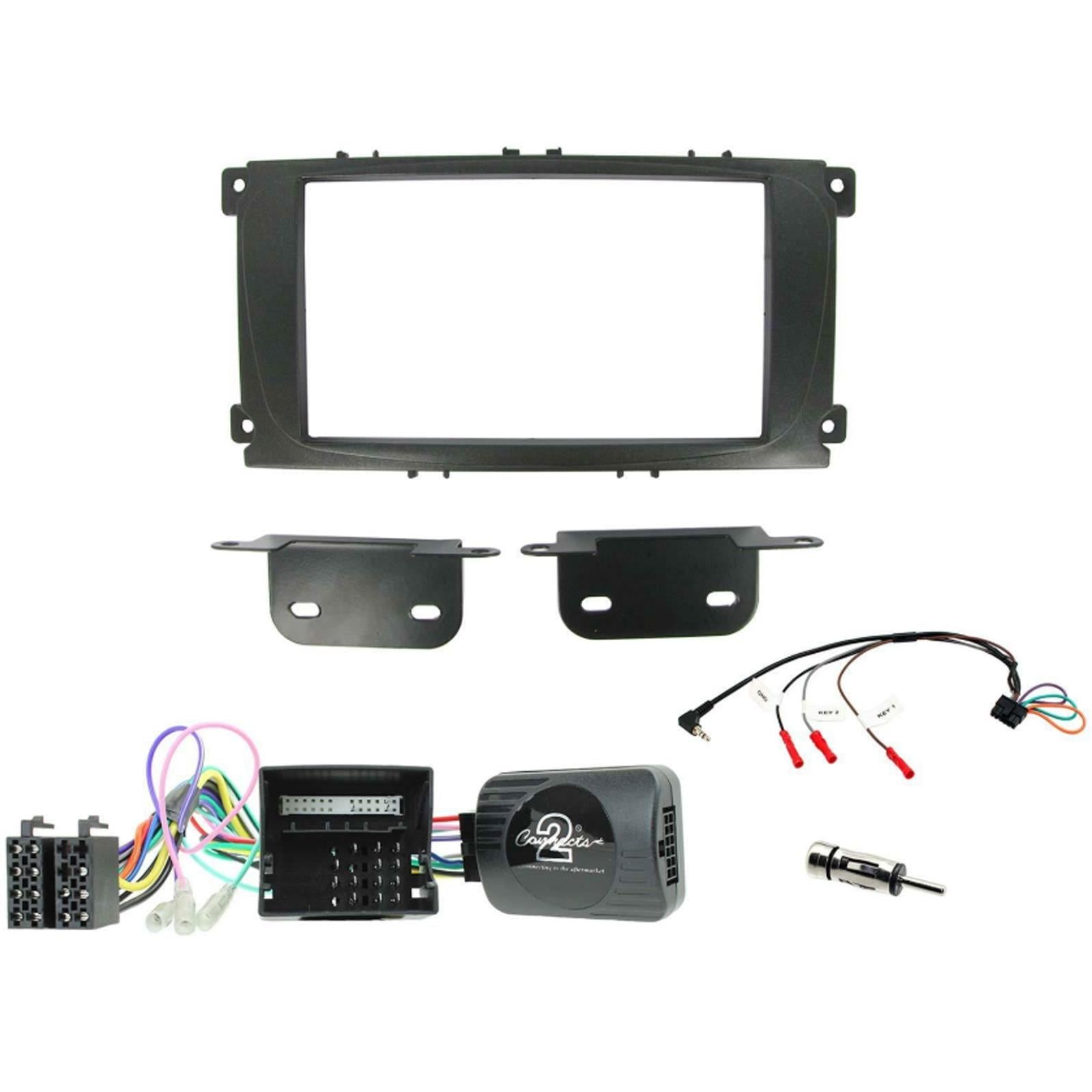 Ford Mondeo 2007 ON Car Stereo Double Din Fascia Steering Wheel Interface Kit