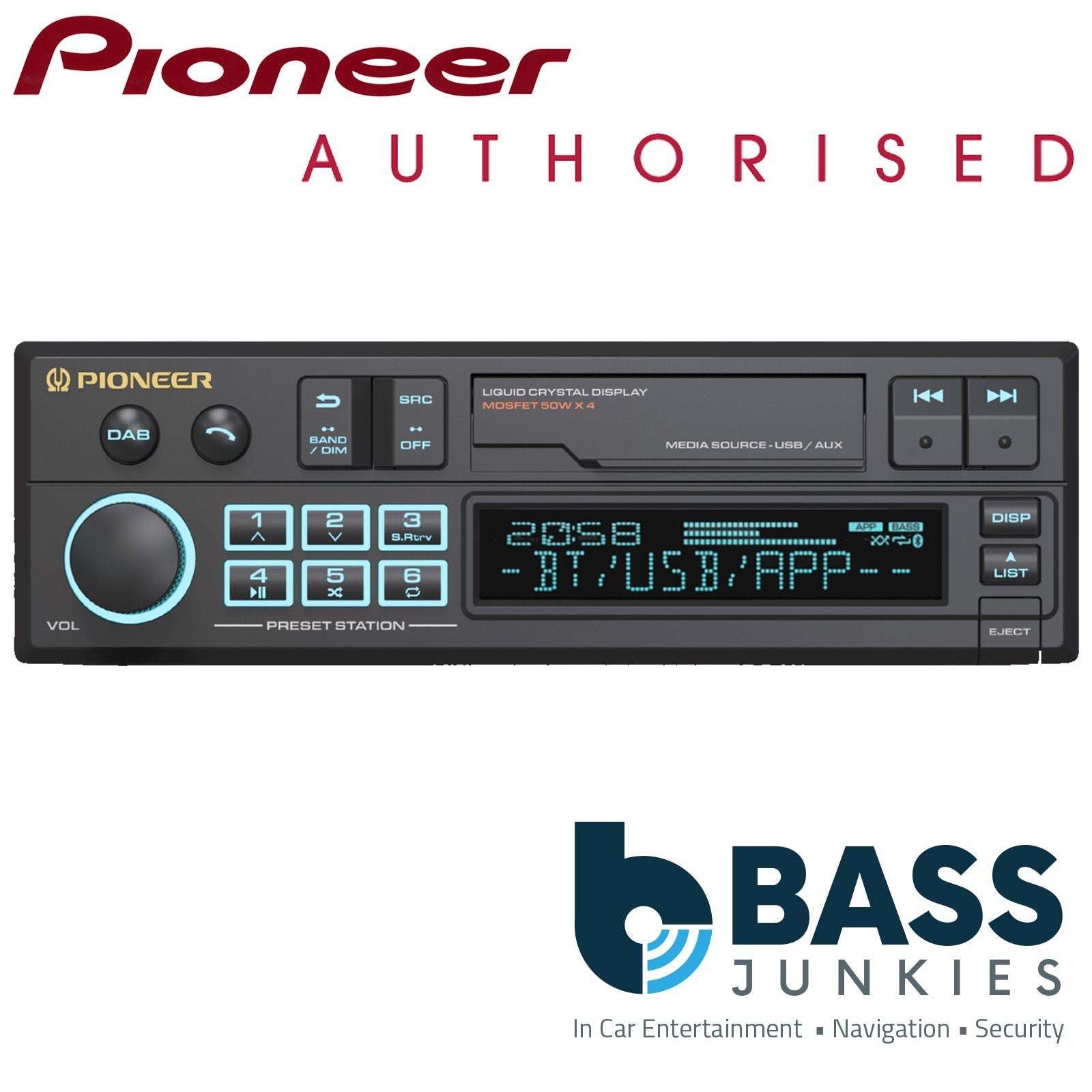Pioneer SXT-C10PS - Retro Cassette Tape Style Bluetooth DAB+ Radio USB AUX Car Stereo