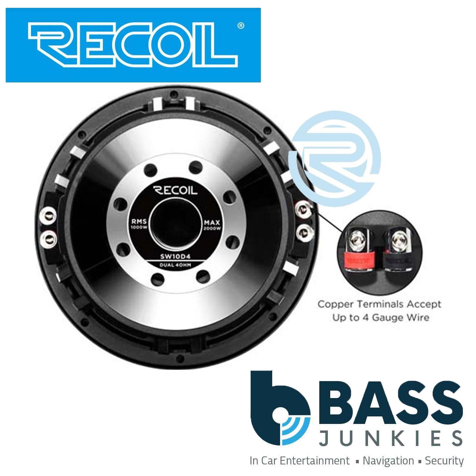 Recoil SW10D4 -   2000 Watts  Peak 10" Inch 25cm Dual 4-Ohm Car Sub Subwoofer