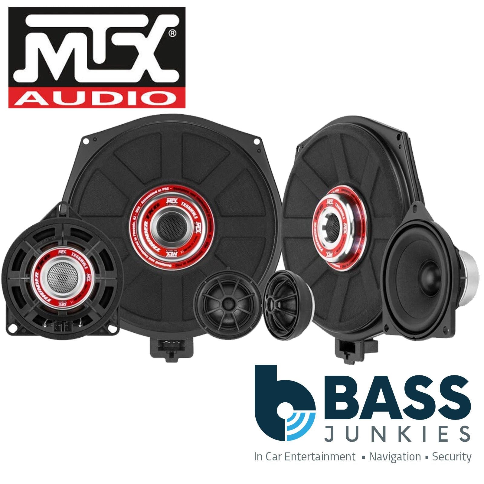 MTX TX6BMWE - BMW & Mini Underseat Subwoofers Car Door Speakers & Tweeters Upgrade Kit