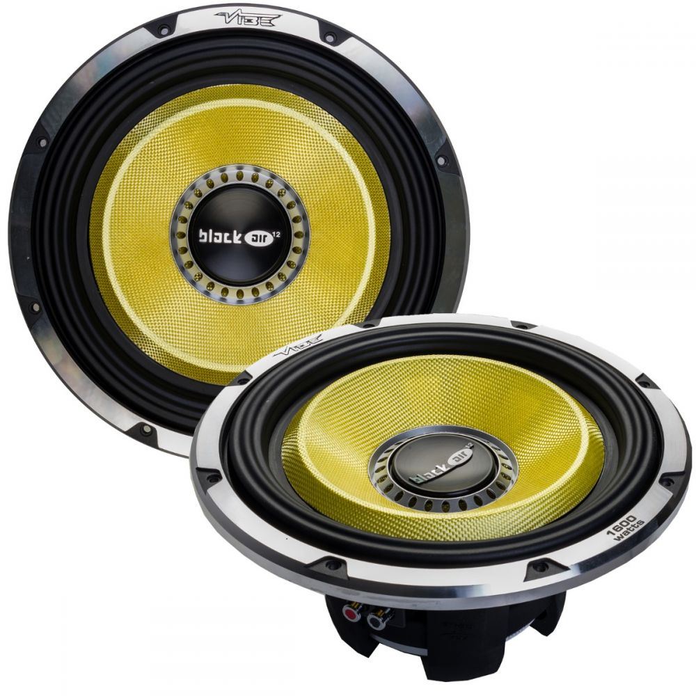 Vibe BLACKAIR Yellow Edition 1600 Watts 12" Inch 30cm Car Bass Subwoofer