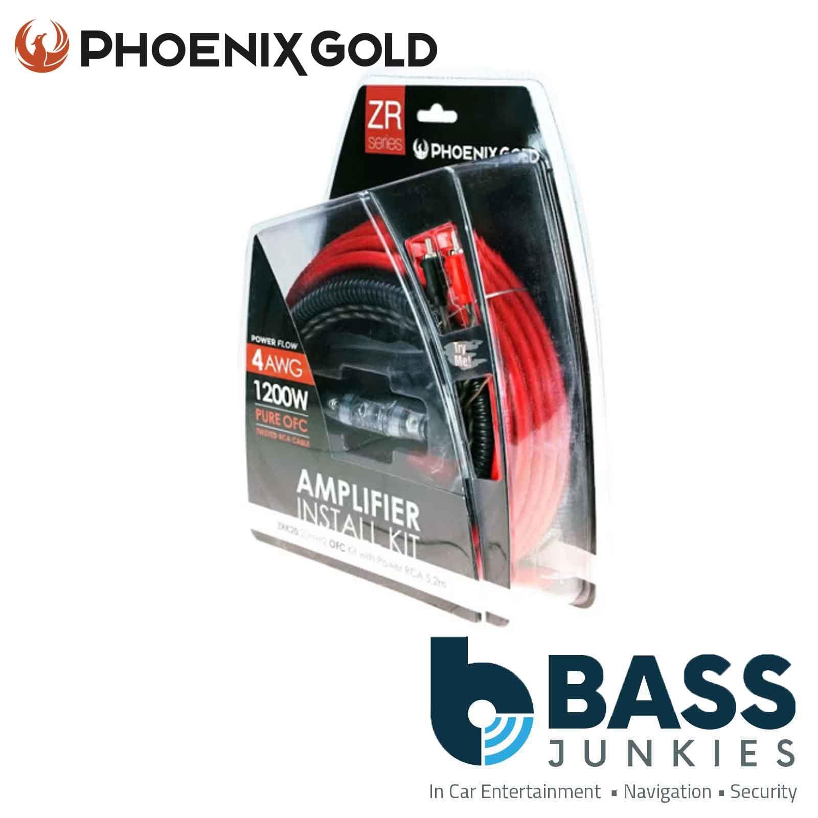 Phoenix Gold ZRK20 - 1200 Watts 4 AWG Gauge Pure OFC Amp Amplifier Wiring Kit