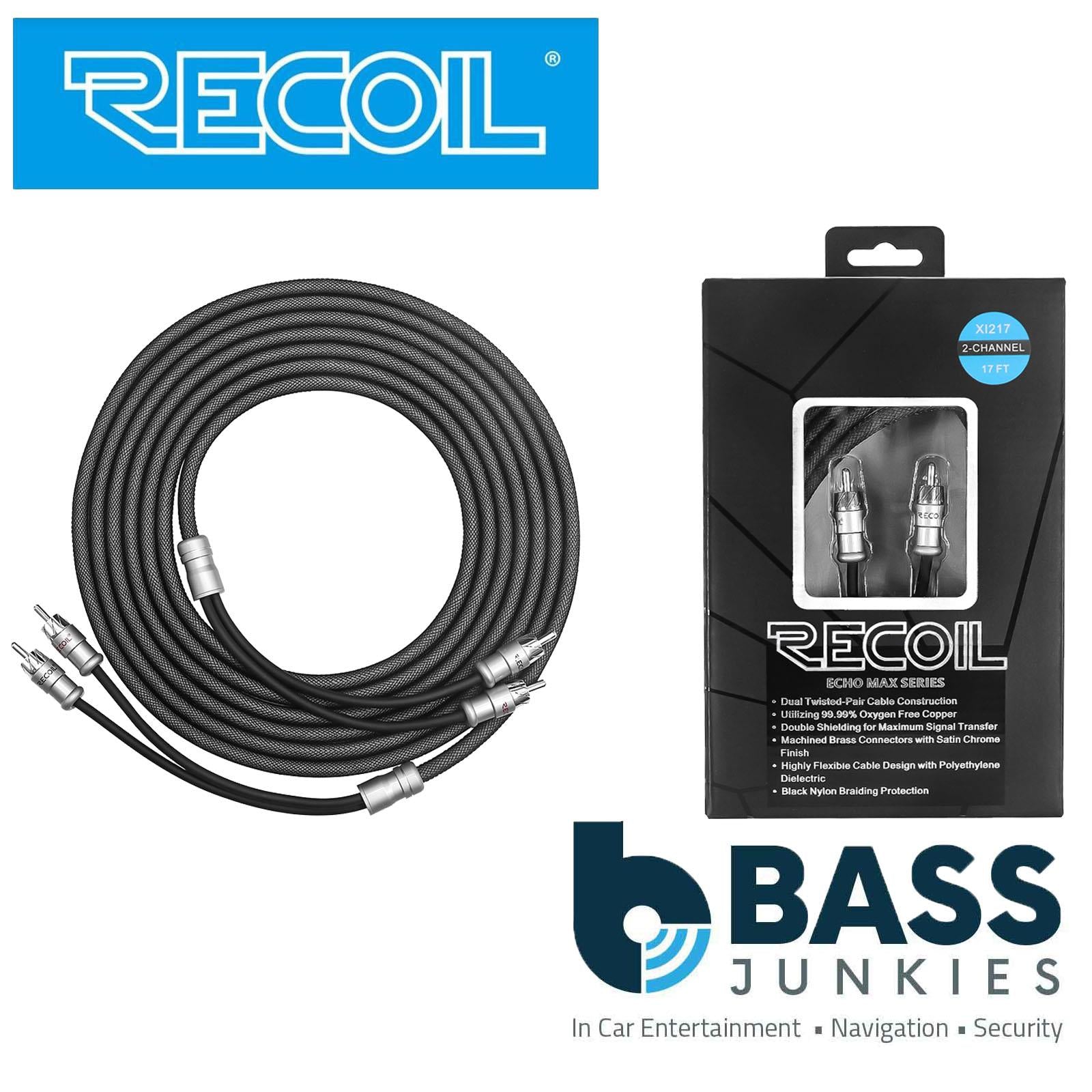 Recoil XI212 - 3 Metre Oxygen Free Copper 2-Channel Car Stereo RCA Phono Cable