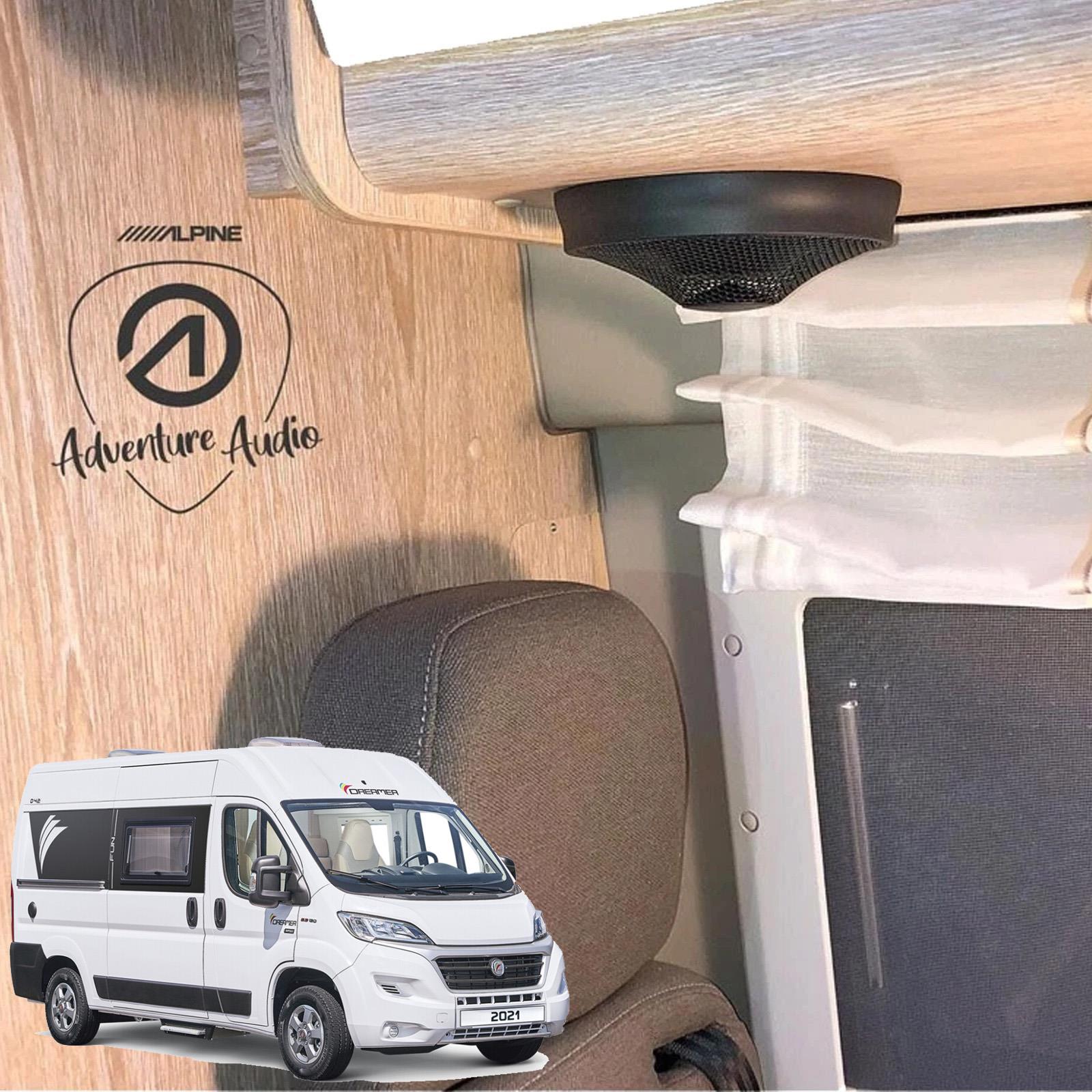 Alpine SWA-150KIT- Front & Rear Speakers Car Amplifier & Subwoofer Bass Box for Fiat Ducato 3 (7,8 Models) 2022 On
