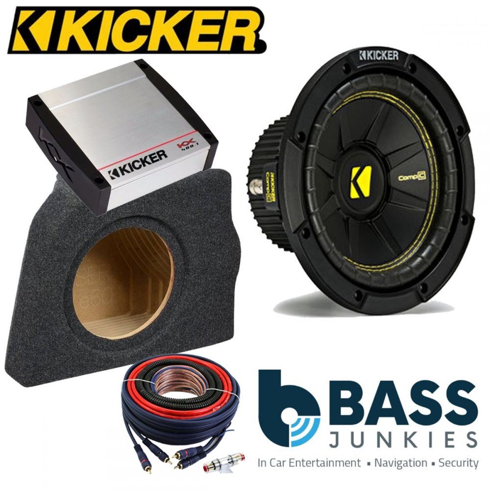BMW 5-Series (E60) 2003-2010 Kicker CWCS104 - CompC 10" 25cm 500 Watts Car Subwoofer Custom Bass Box Kit & Kicker KX400.1 400 Watts Monoblock Class D Car Amplifier