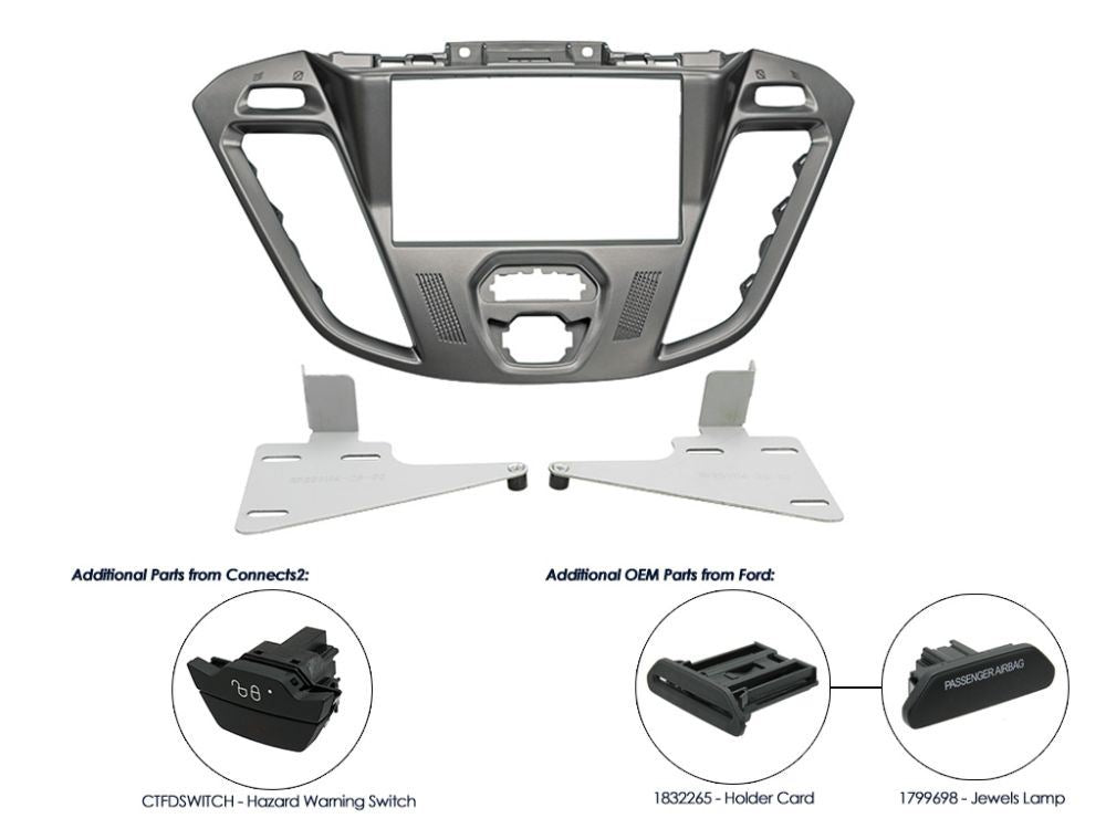 Connects2 CT23FD38 Ford Transit 2012 Onwards Car Stereo Double Din Fascia Panel & Cage Kit