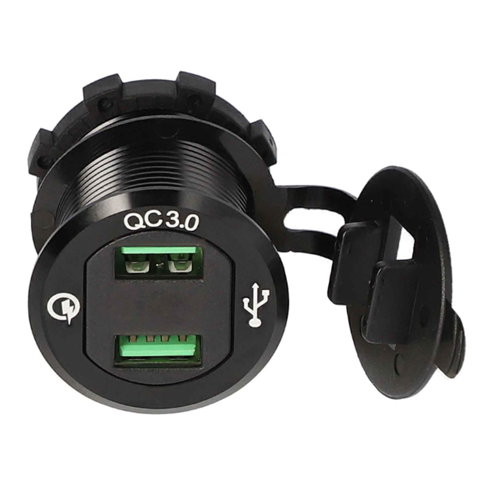 IBR108 Universal Dual USB Black with Red Voltage Display