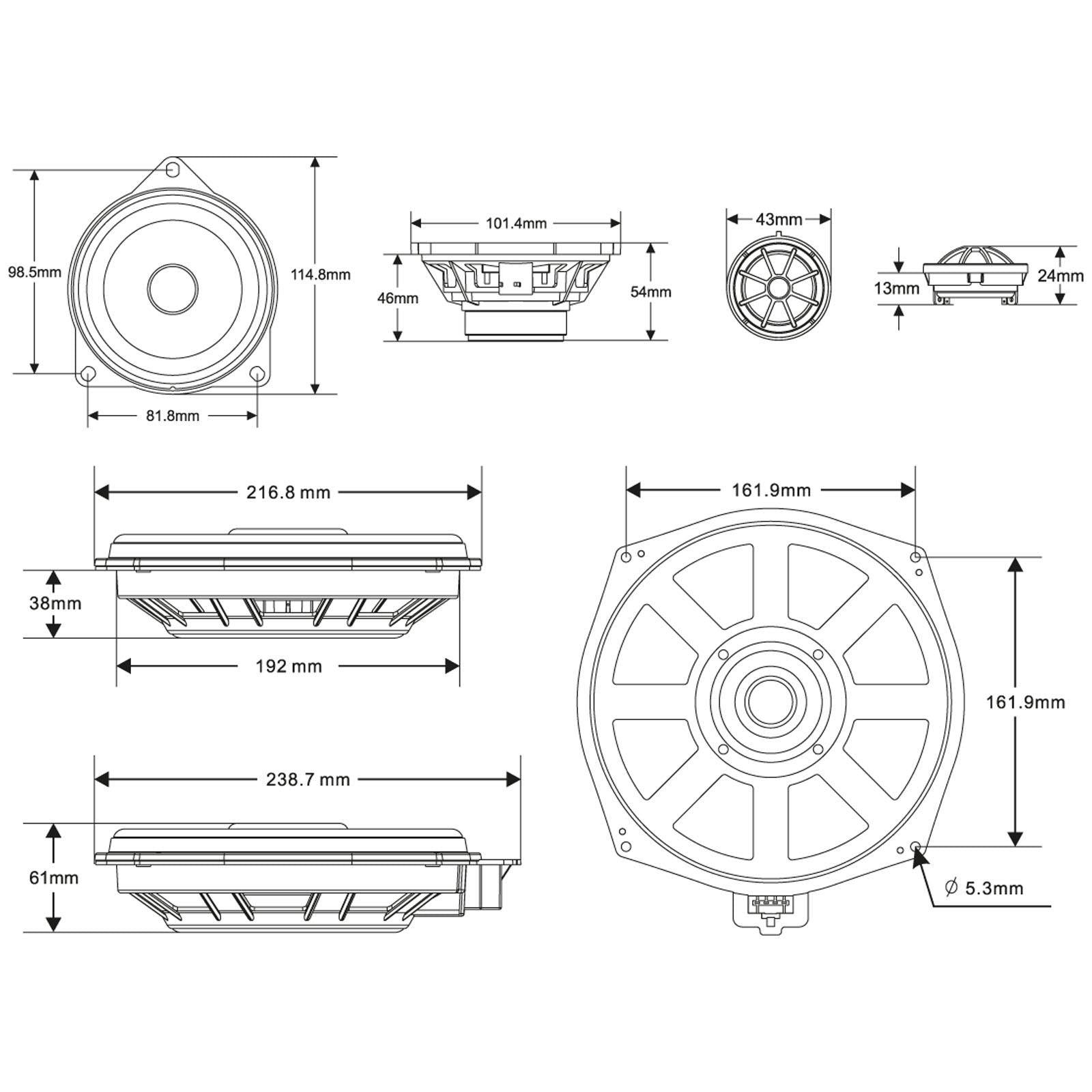 MTX TX6BMWF - BMW & Mini Underseat Subwoofers Car Speakers & Tweeters Upgrade Kit