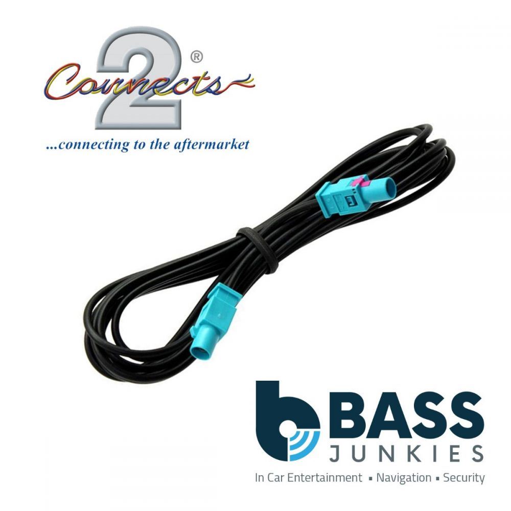 Connects2 CT27AA100 Fakra 3M Extension Male To Male Car Stereo Antenna Adapter Aerial Lead