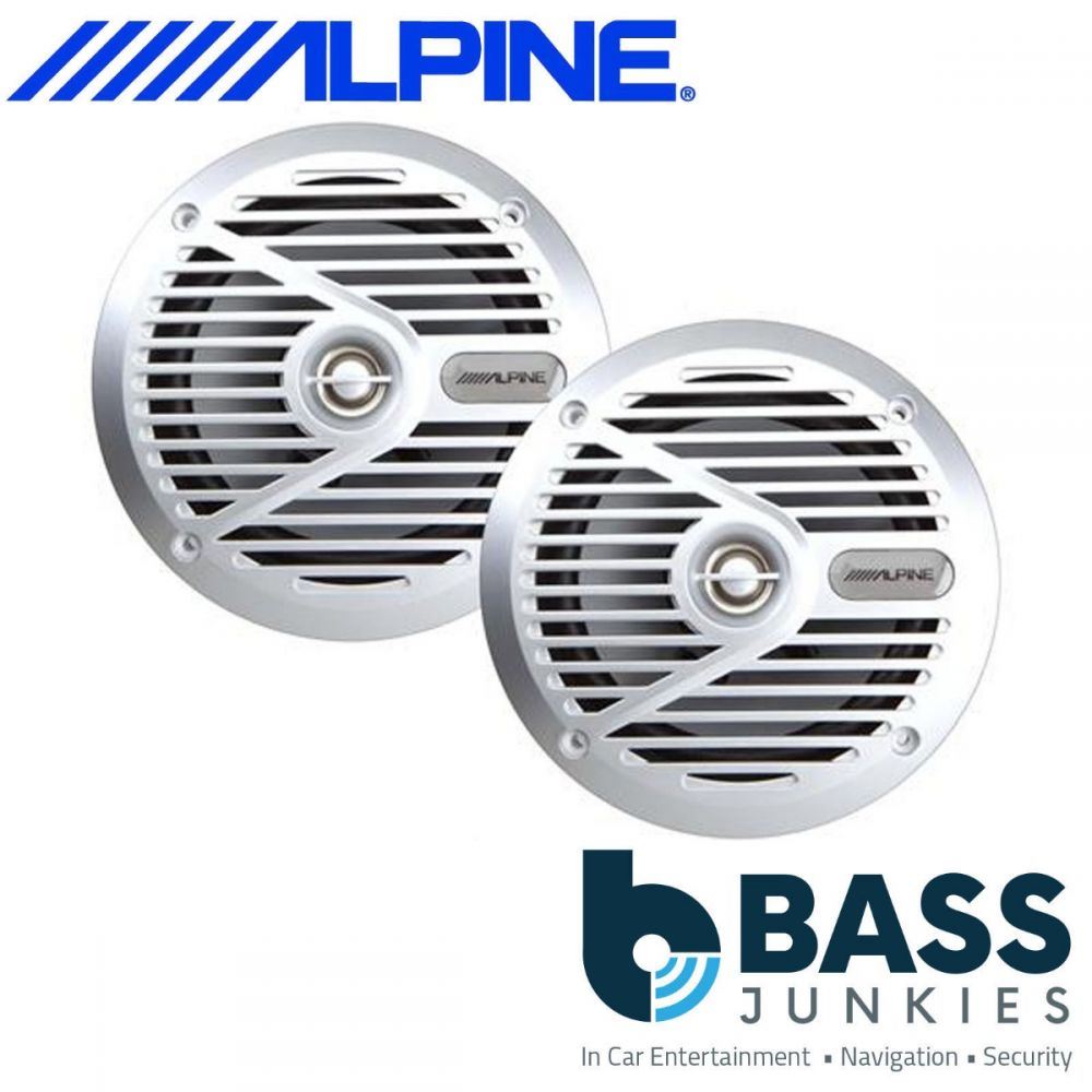 Alpine Marine SPS-M601 6.5" 16.5cm 100 Watts 2 Way Coaxial Car Speakers Silver (Pair)