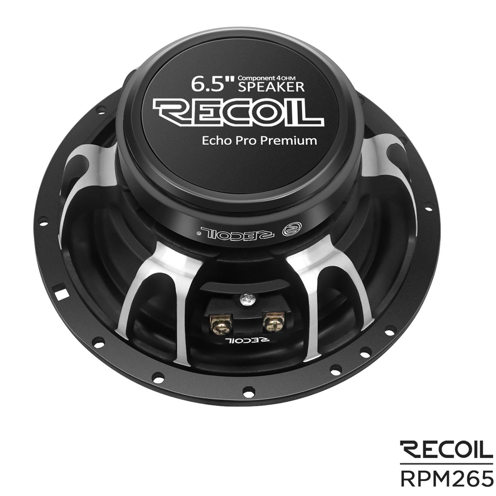 Recoil RPM265 - 6.5" 2 Way 240 Watts Component Car Door Speakers & Tweeters