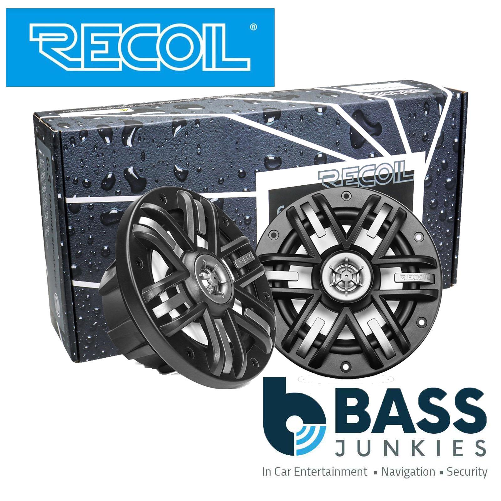 Recoil M0-65B - 240 Watts 6.5" 2 Way Marine Boat Car Speakers with Black Grilles