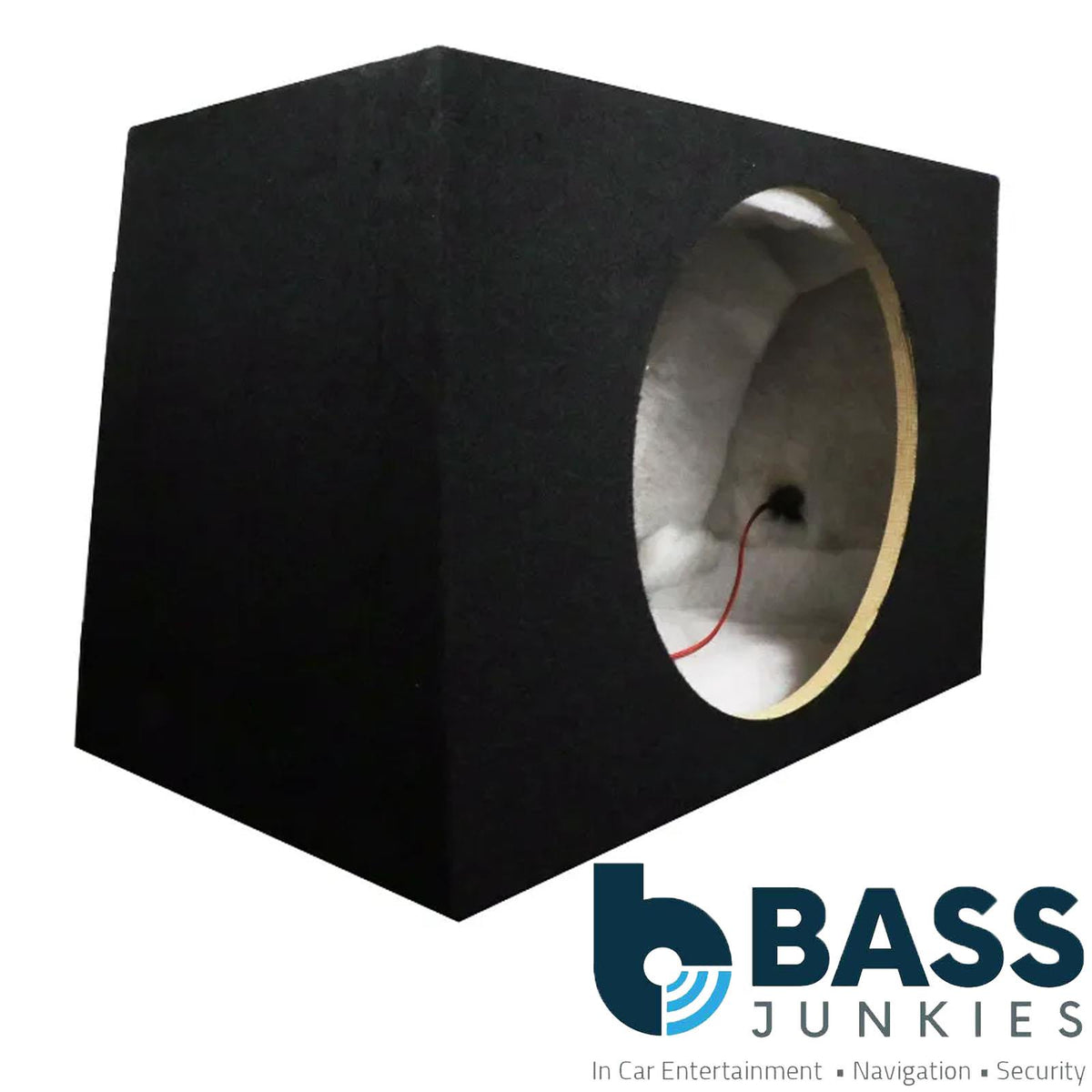 15" Sealed MDF Sub Subwoofer Enclosure Black with 16AWG Cable