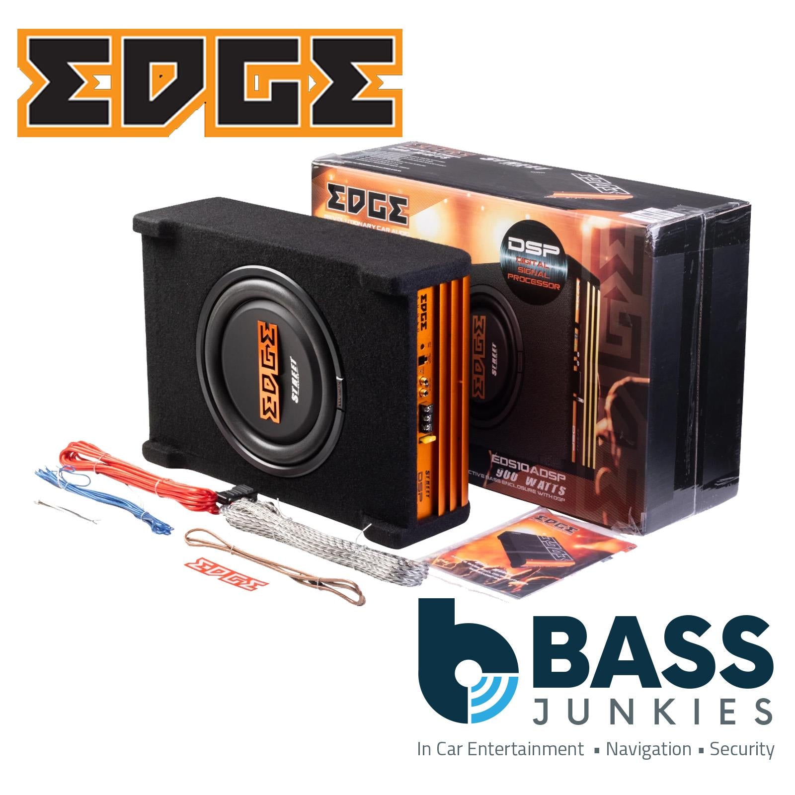 EDGE EDS10ADSP-E4 - 900 Watts Shallow Underseat Active Car Bass Box With DSP