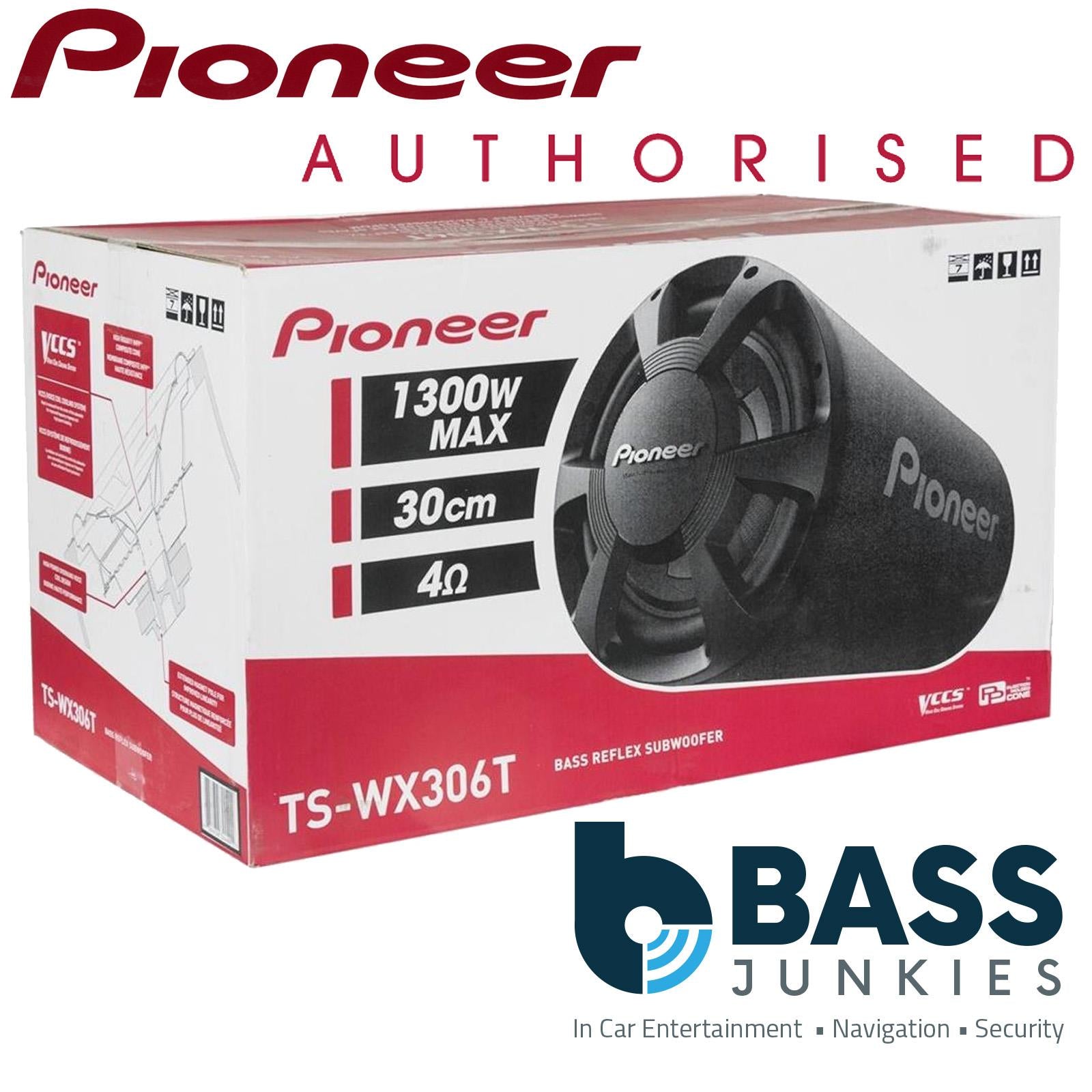 Pioneer TS-WX306T 12" 1300 Watts Car Subwoofer Bass Tube & GM-A3702 500 Watts Amplifier Kit
